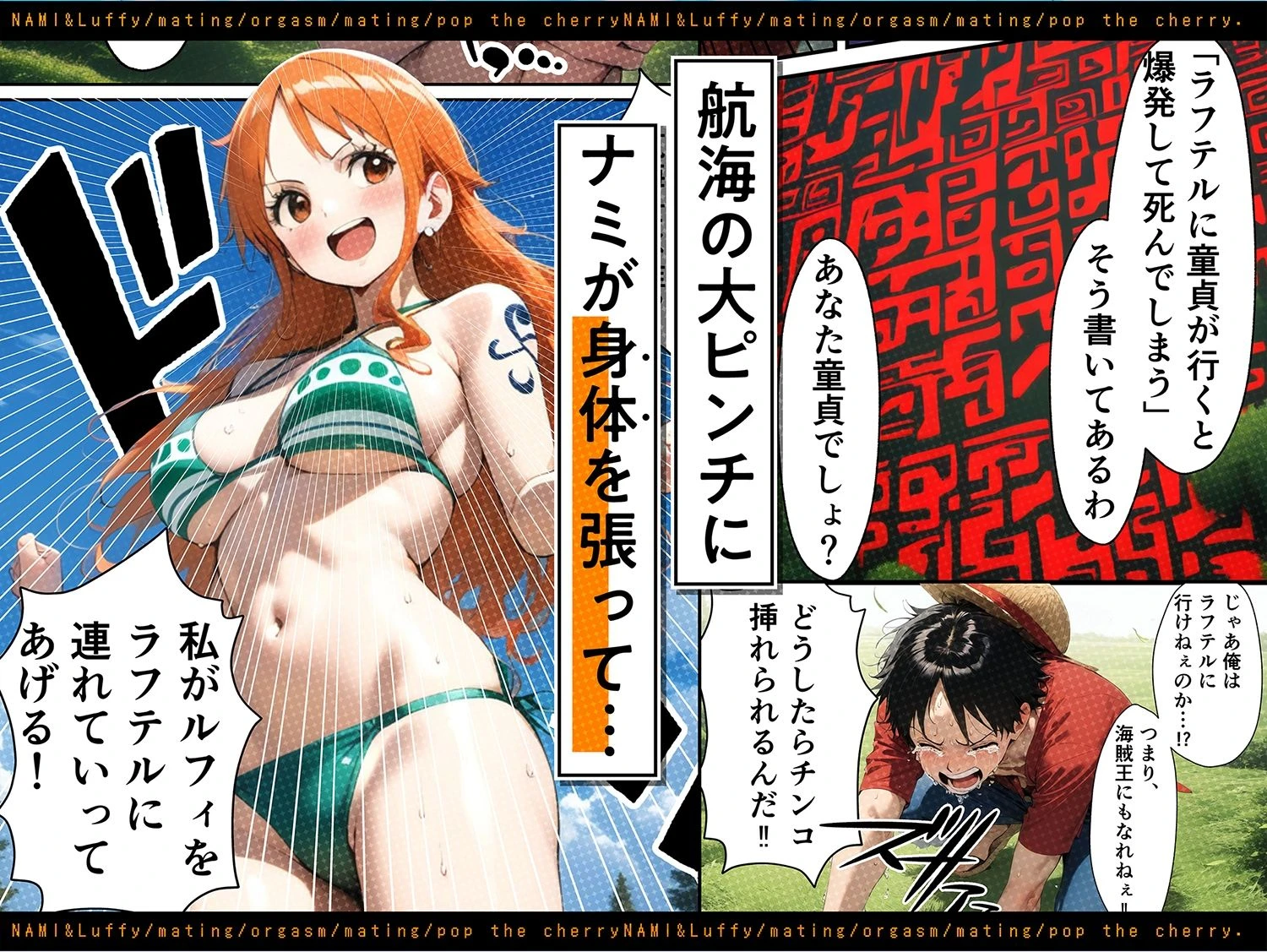 ナミ連続マジ絶頂！ルフィと生中出し筆おろしセックス！！ エロ漫画 無料