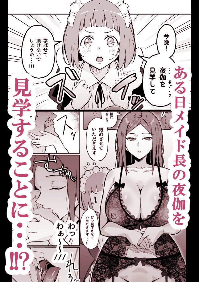 憧れの先輩メイド長の夜伽を見学 2ページ