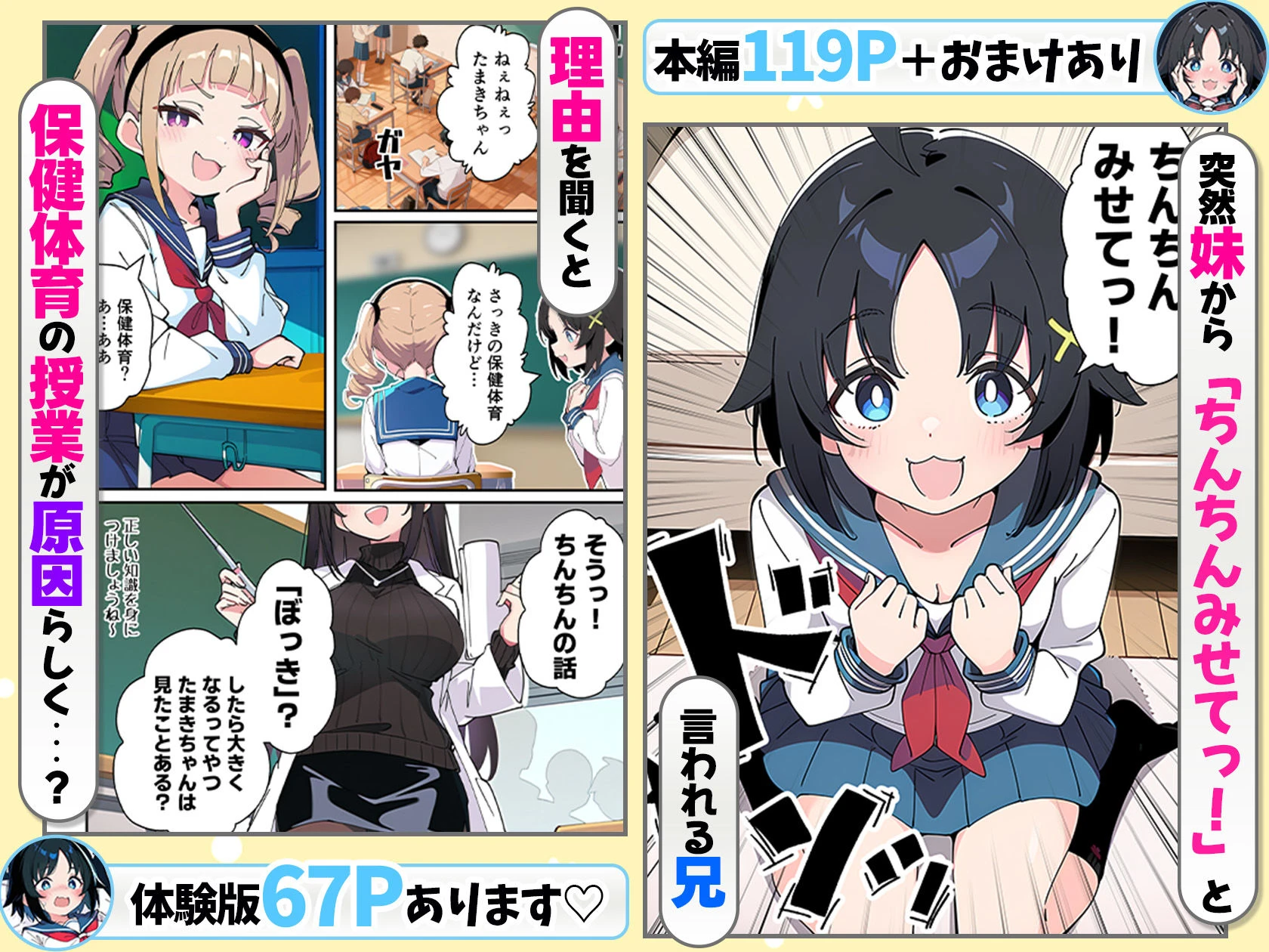 性に好奇心旺盛な妹と実践形式で性教育して中出しえっちする話 4ページ