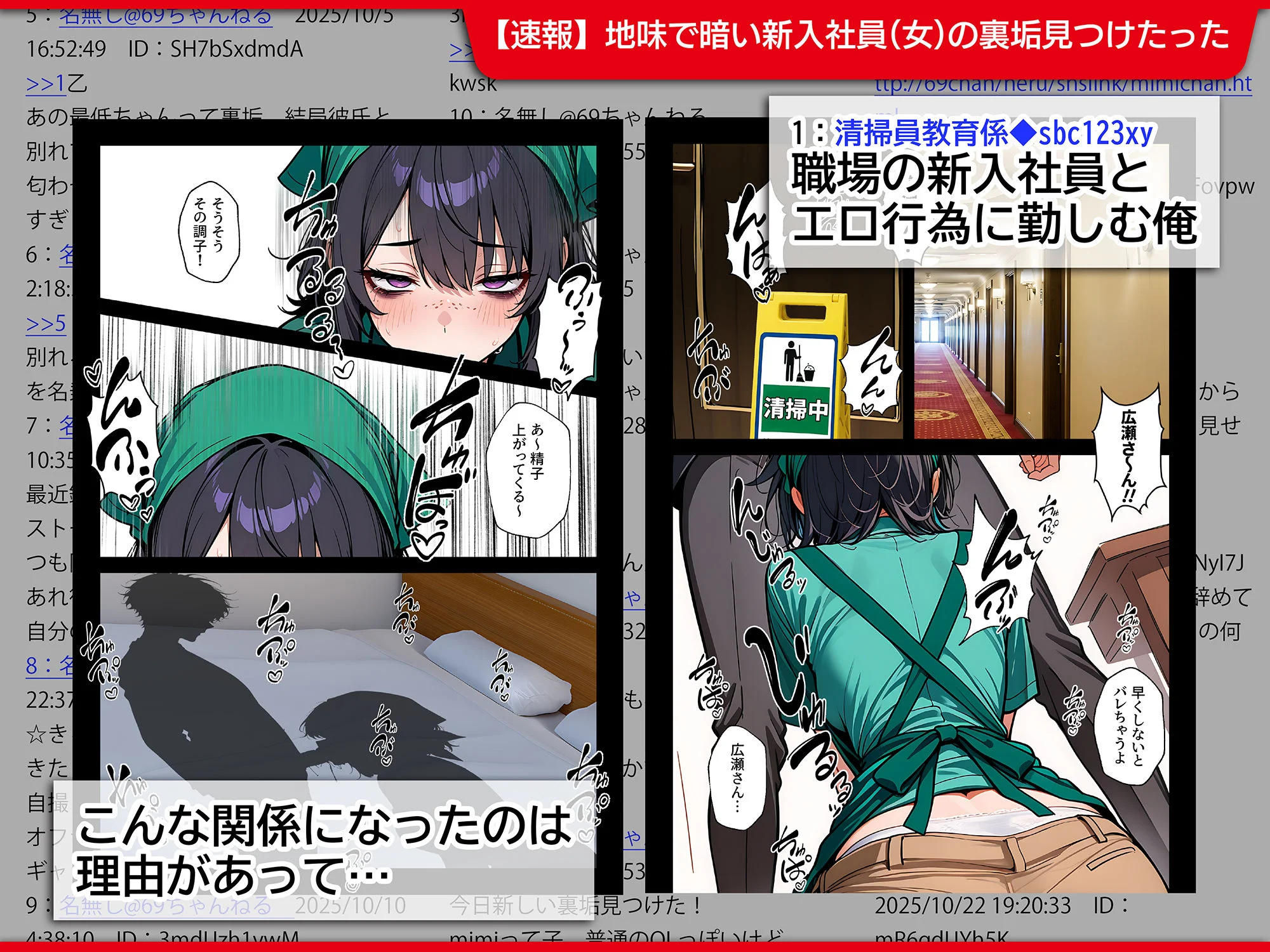 地味でブスだと思ってた新人清掃員の裏垢特定 粘着SEXで彼氏と別れさせた物語 2ページ