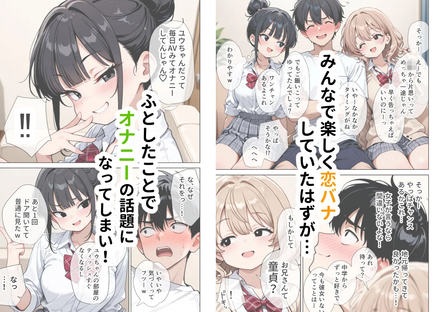 【イけ】【イくな】J●なんかに全然キョーミがない僕を強●勃起させ脳がバグるほど相反責めしてくる甘サド義妹とその友達 3ページ