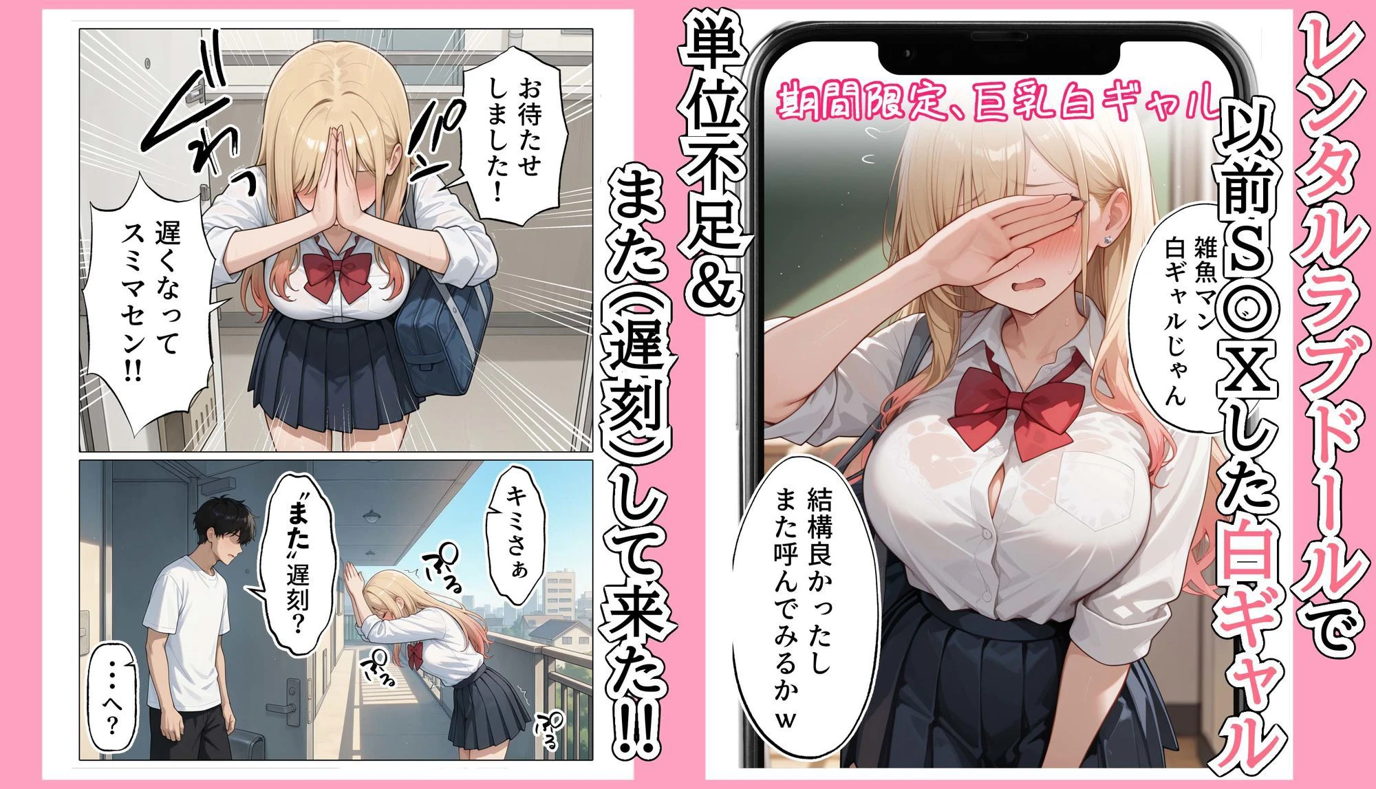 【続編:白ギャルJK2】ラブドール頼んだら、白ギャルJKが来た 2ページ