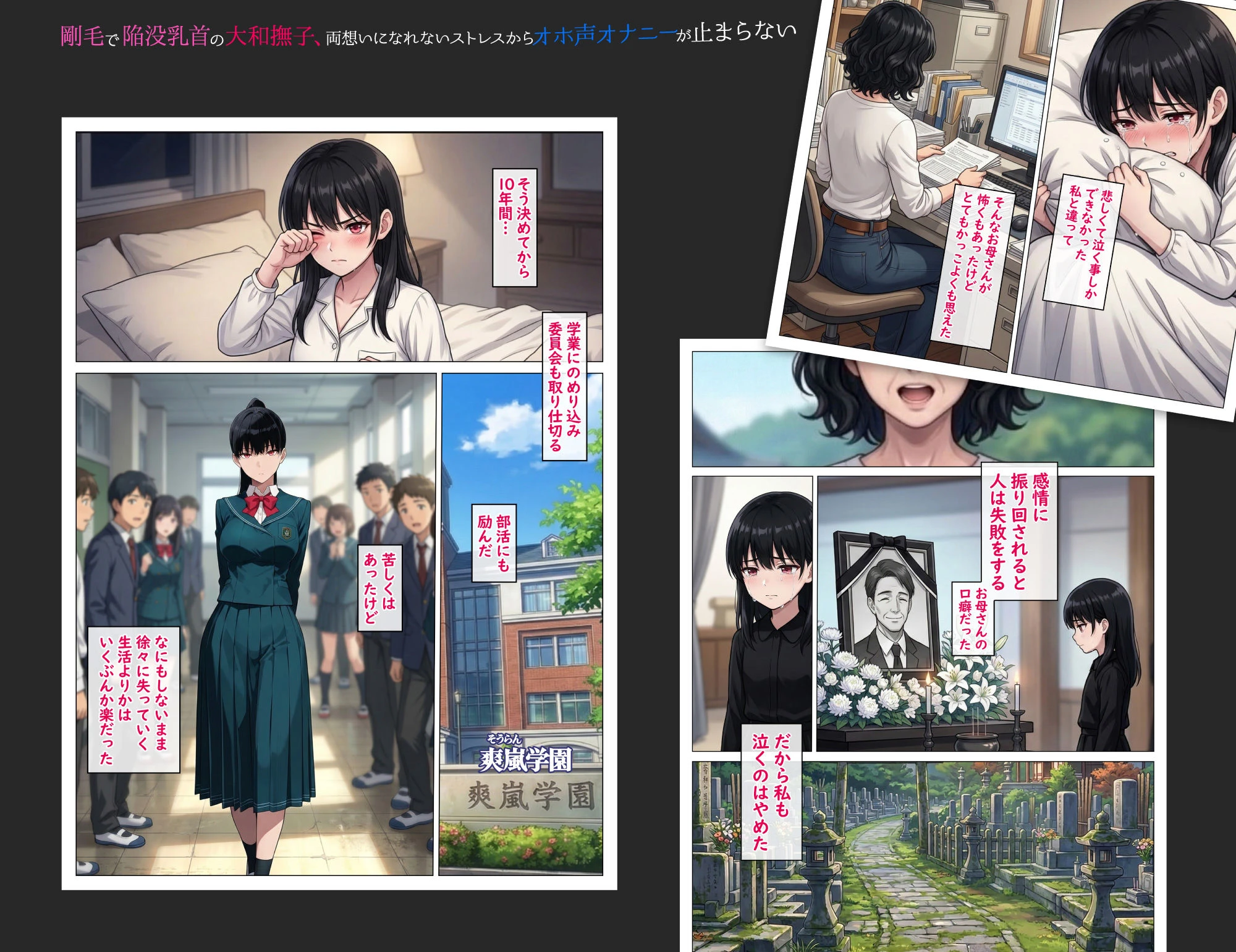 剛毛で陥没乳首の大和撫子、両想いになれないストレスからオホ声オナニーが止まらない 2ページ