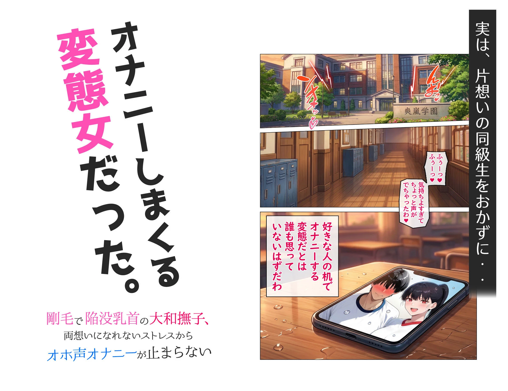 剛毛で陥没乳首の大和撫子、両想いになれないストレスからオホ声オナニーが止まらない 4ページ