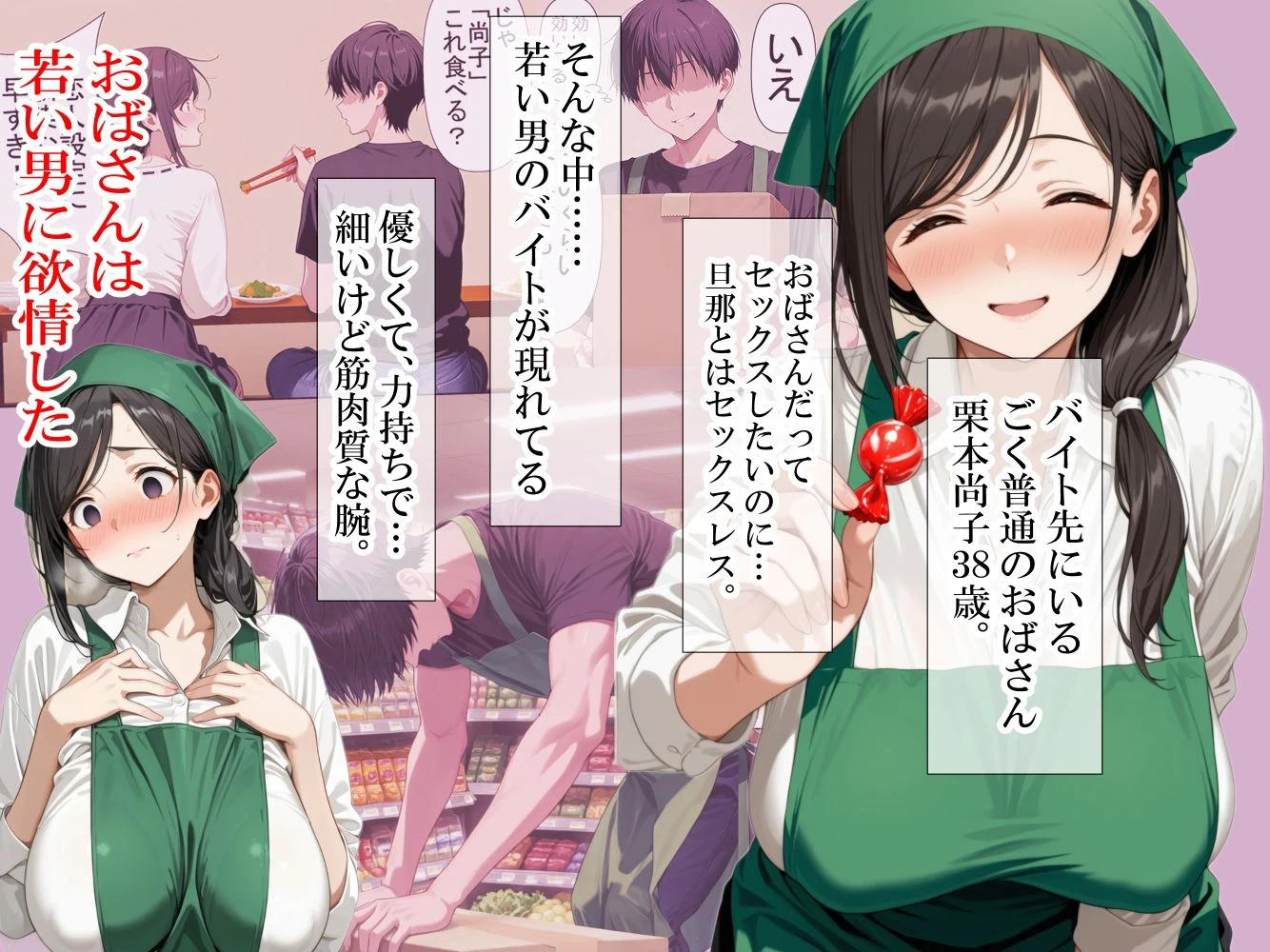 バイト先の清楚なおばさん(38歳) おばさんだってセックスしたいッ! 硬いチンポで子宮を付いてッ 2ページ