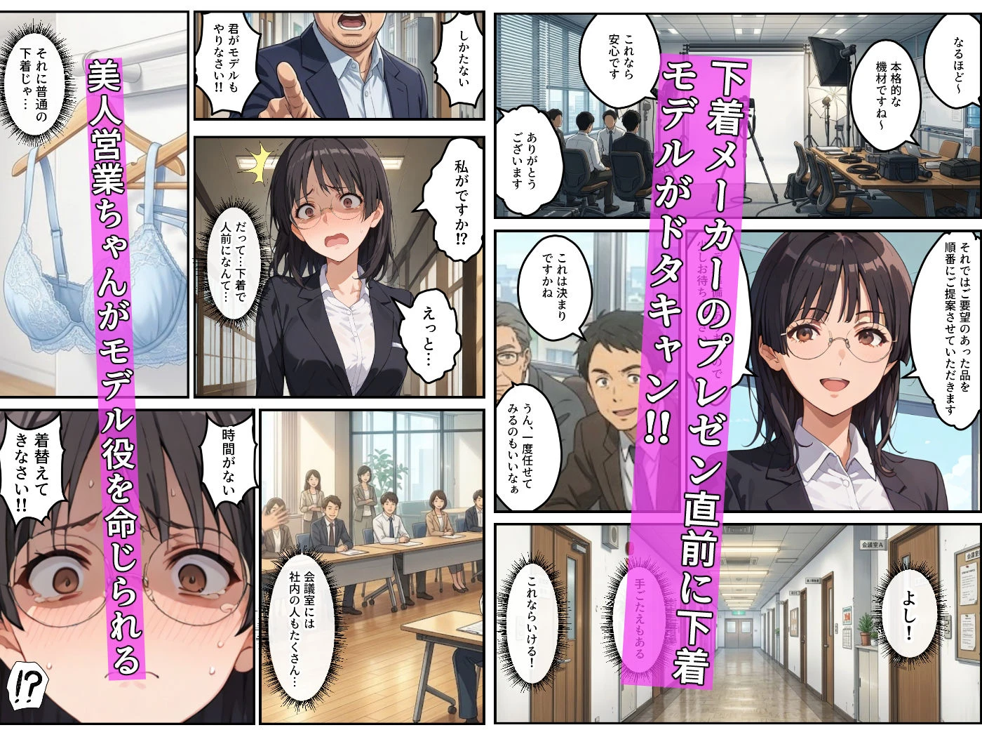モデル来ないから…お前が下着モデルやれ！ー美人営業ちゃんの羞恥プレゼンー 2ページ
