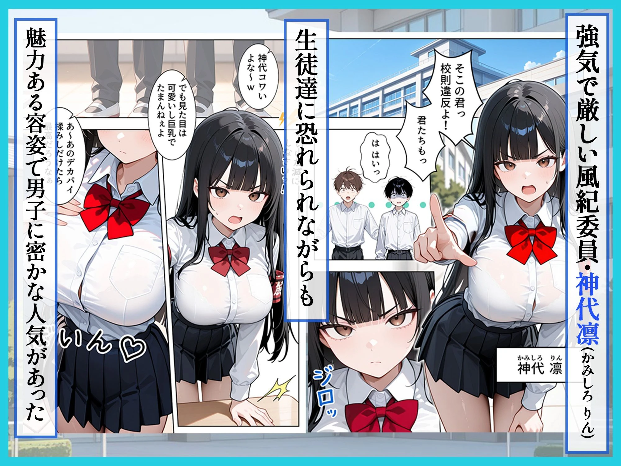 強気な風紀委員が卑劣な校長の罠にハマりメス堕ちする話 2ページ