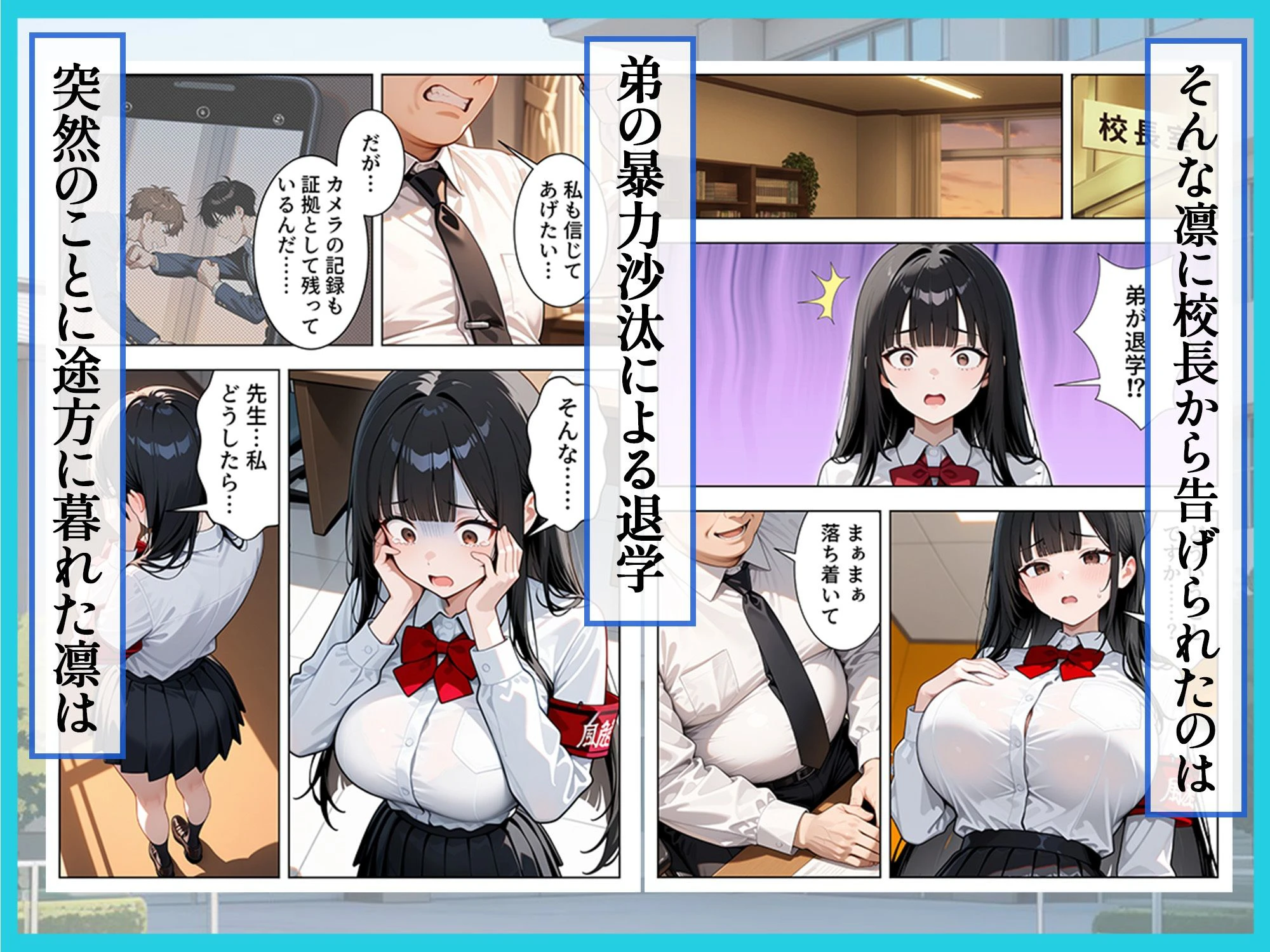 強気な風紀委員が卑劣な校長の罠にハマりメス堕ちする話 3ページ