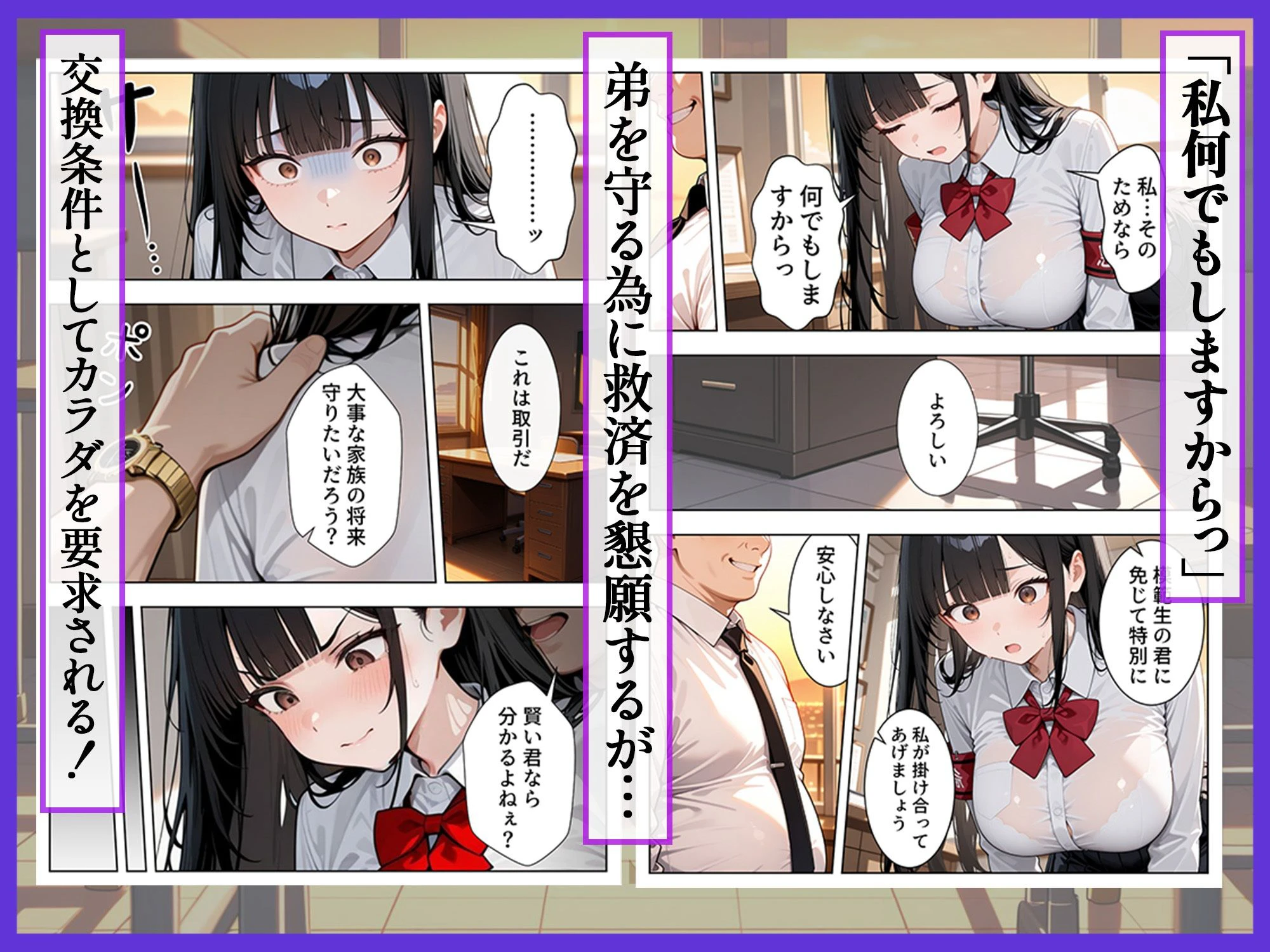 強気な風紀委員が卑劣な校長の罠にハマりメス堕ちする話 4ページ