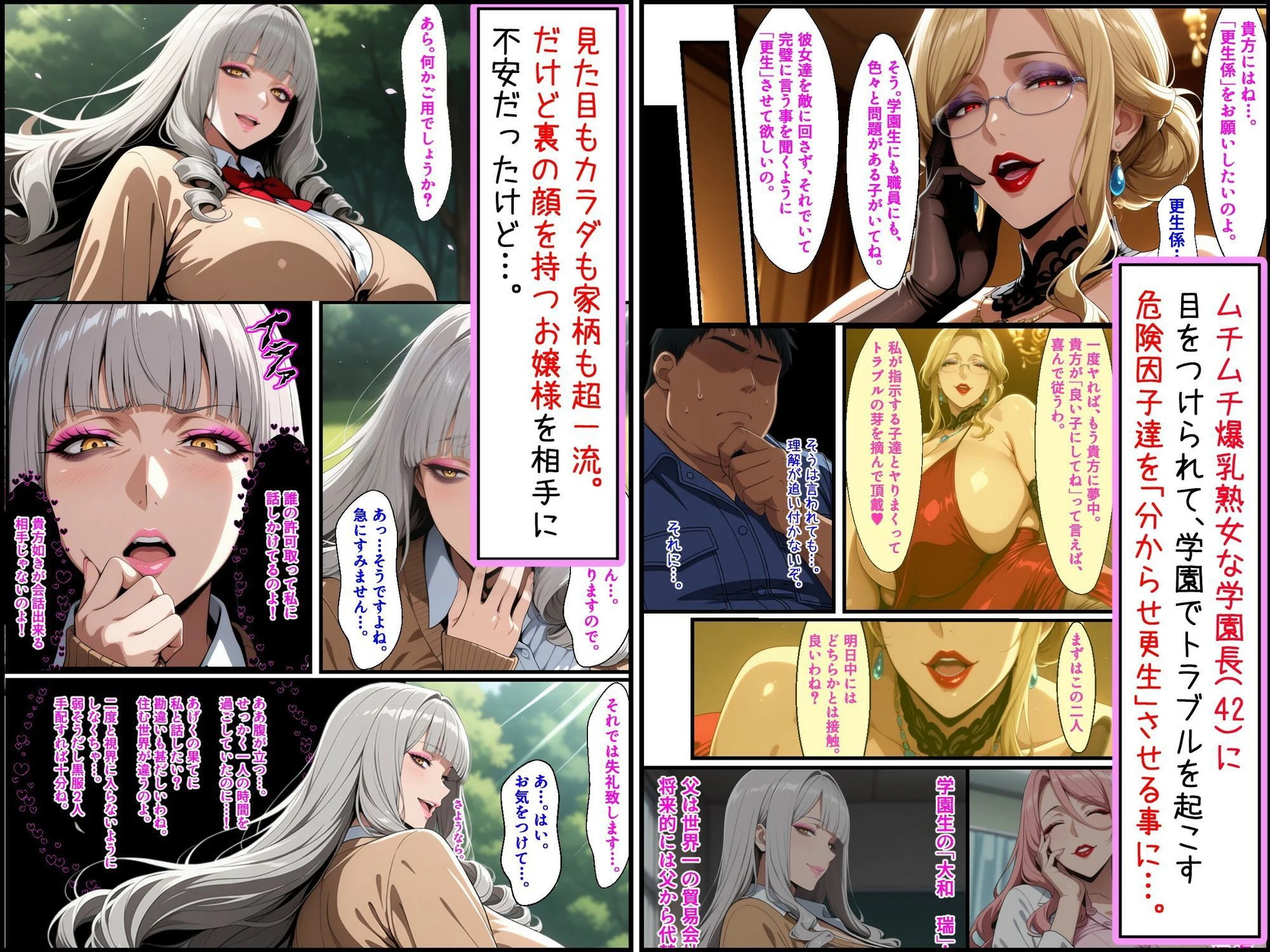 爆乳お嬢様もドスケベ熟女も特異体質で更生させる！学園長も先生もメイドも学園生も完堕ちさせてラブラブする話 4ページ