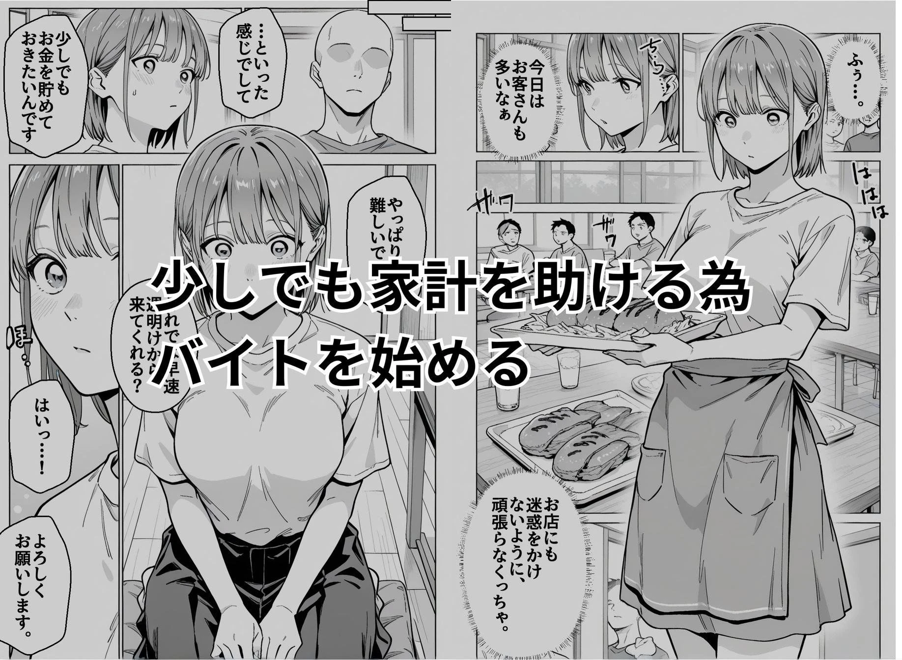 準備中の店内で。家計の為に、乱れる身体。 3ページ