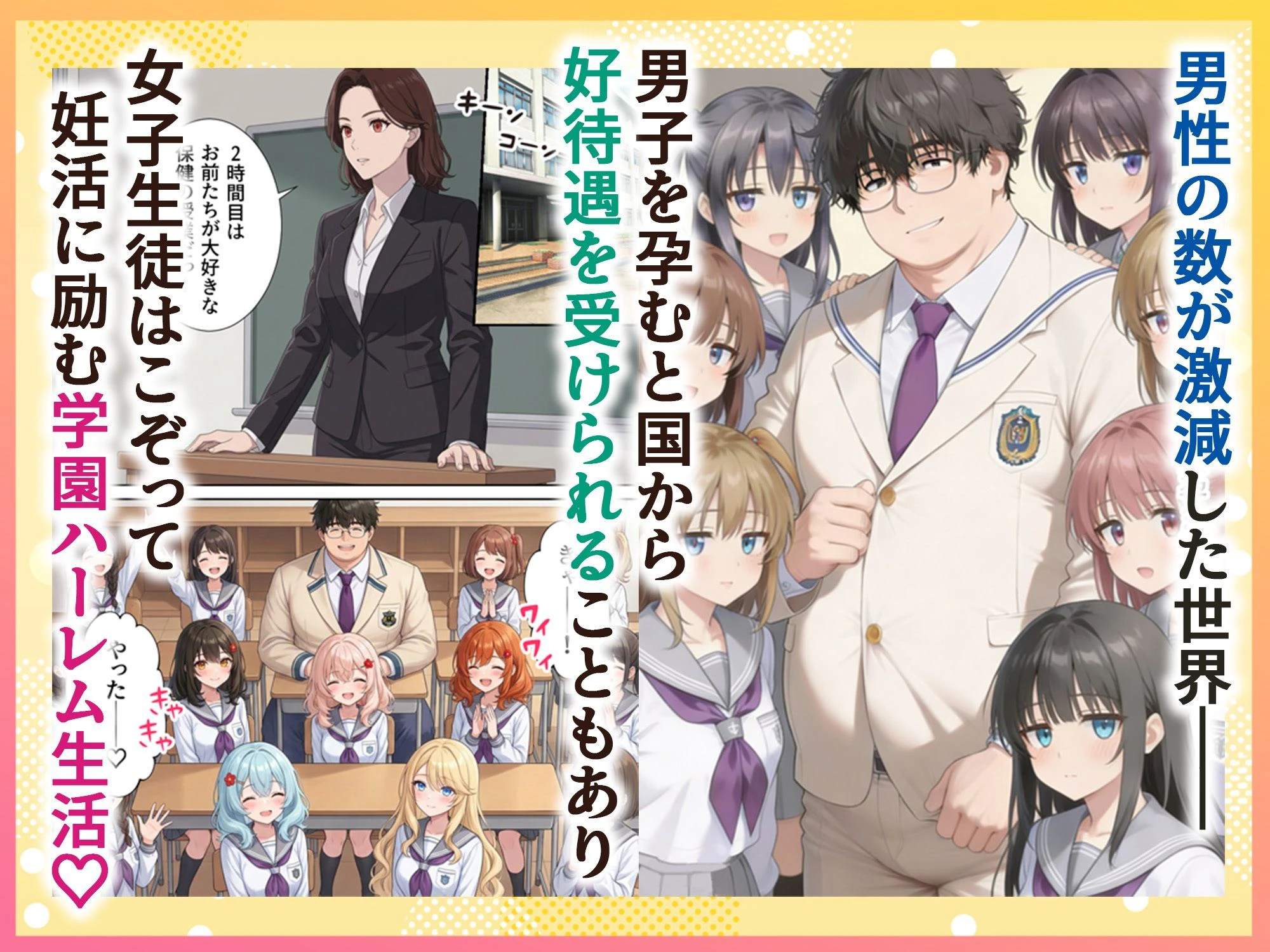 妊活ハーレム学園3 〜男子が俺だけの学校!デブスでもチンモテする世界!リボーンズ〜 2ページ
