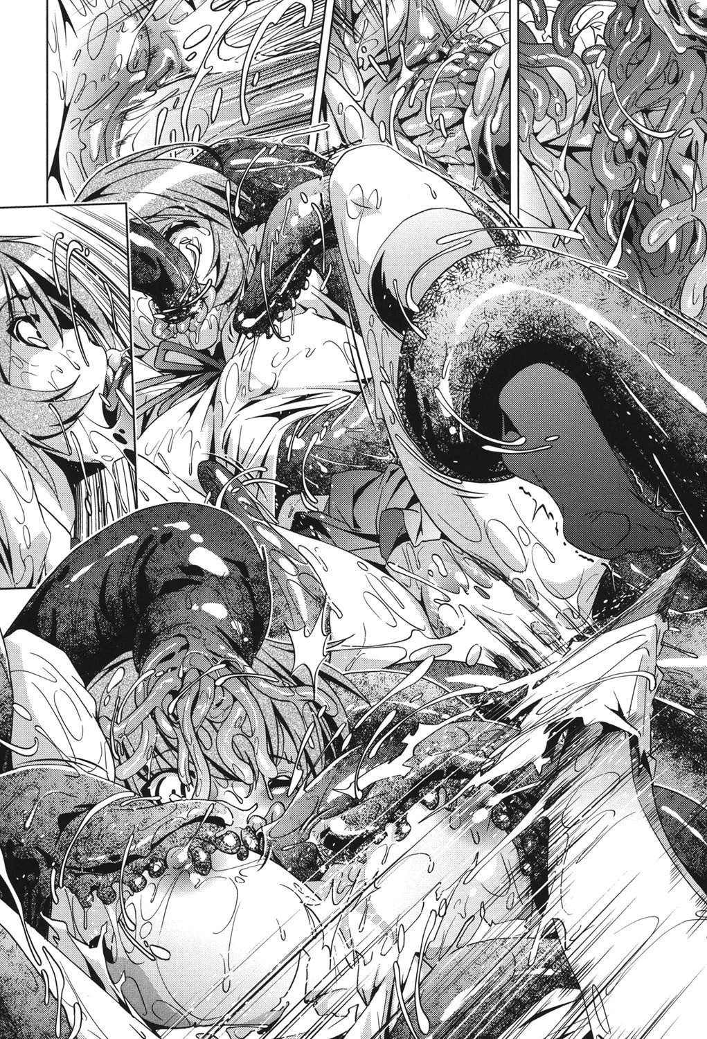 触手はやわらかな乳房に巻きつきオンナ達の穴を掻き乱す 5ページ