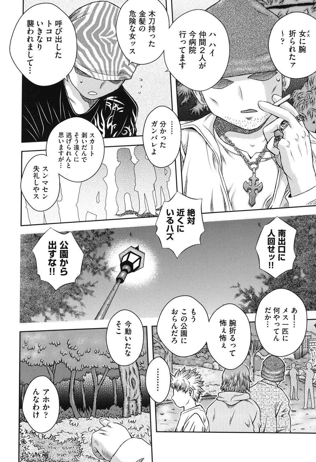 武器持ち金髪黒マスク 逃亡夜間公園制裁録（単話） 2ページ