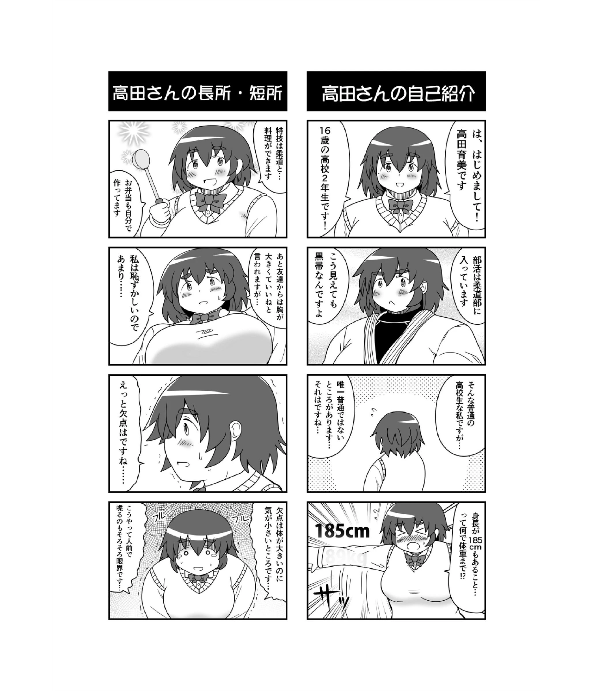 長身ぽっちゃり女子校生「高田さん」総集編 4ページ
