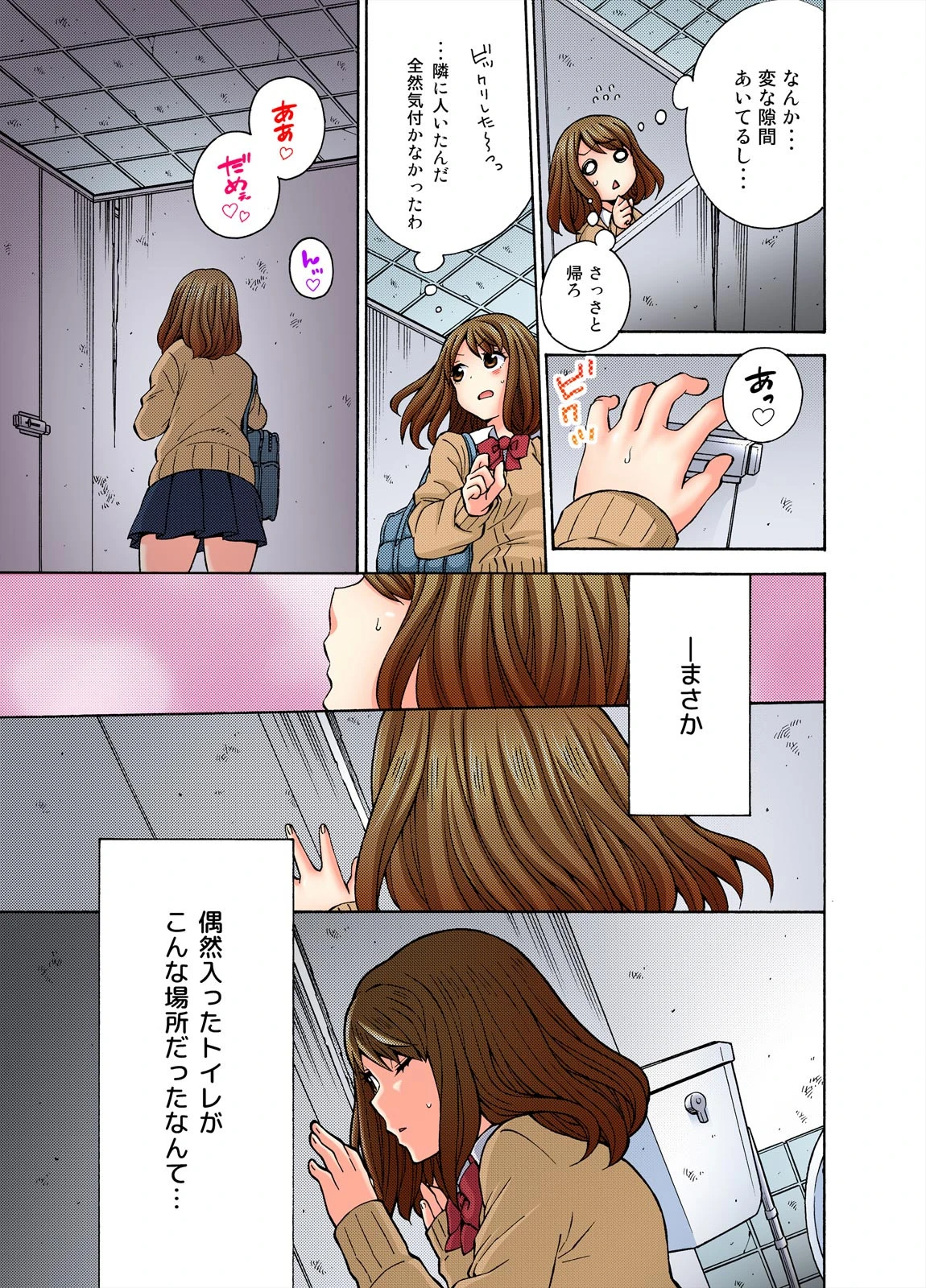 公園トイレのノゾキ穴〜いつでもヤれちゃうJK付き！【フルカラー】 （1） 5ページ