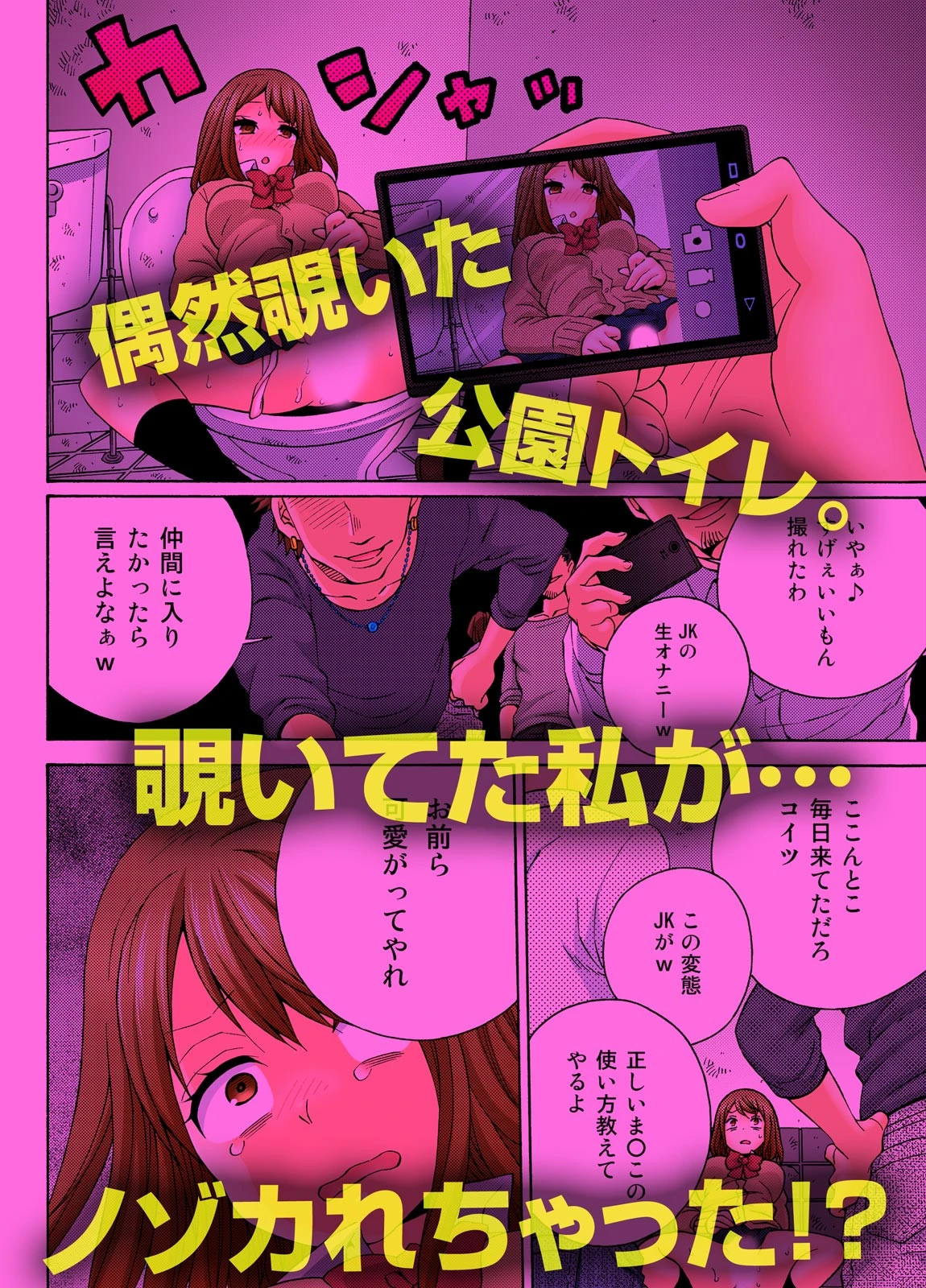 公園トイレのノゾキ穴〜いつでもヤれちゃうJK付き！【フルカラー】 （1） 9ページ