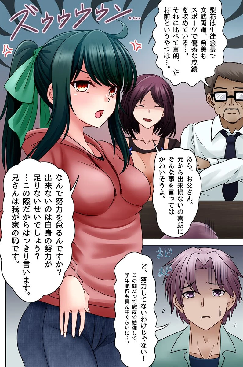 生意気姉妹が常識を改変されて兄の子種でボテ腹になるまで(単話) 2ページ