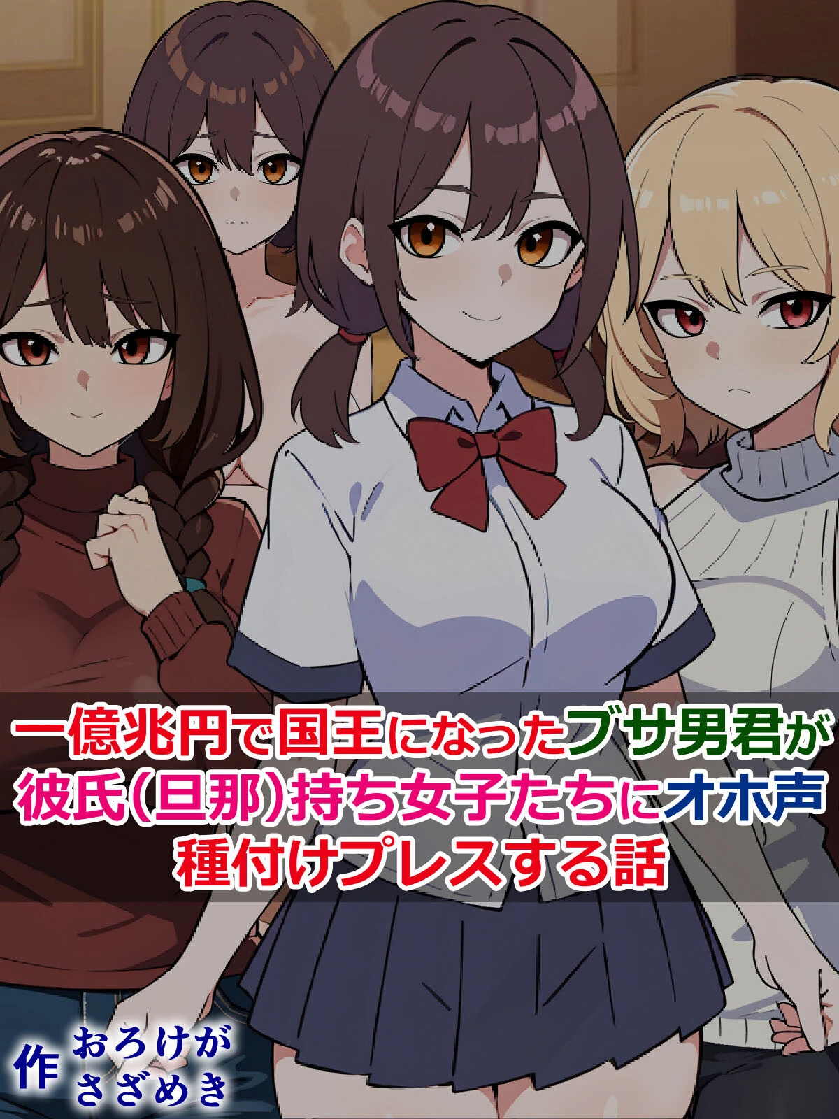 一億兆円で国王になったブサ男君が、彼氏（旦那）持ち女子たちにオホ声種付けプレスする話 エロ漫画 無料