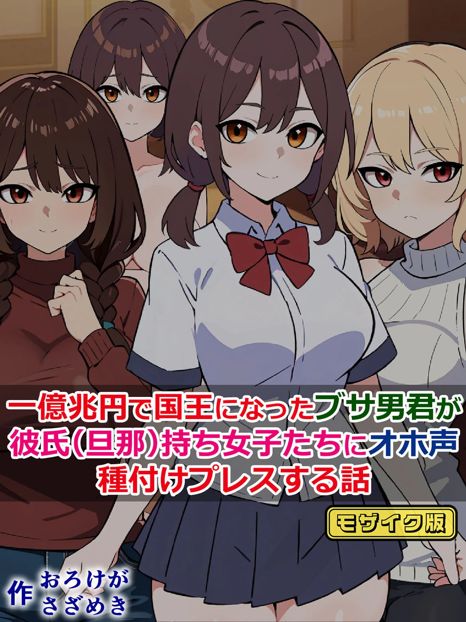 一億兆円で国王になったブサ男君が、彼氏（旦那）持ち女子たちにオホ声種付けプレスする話 モザイク版 エロ漫画 無料