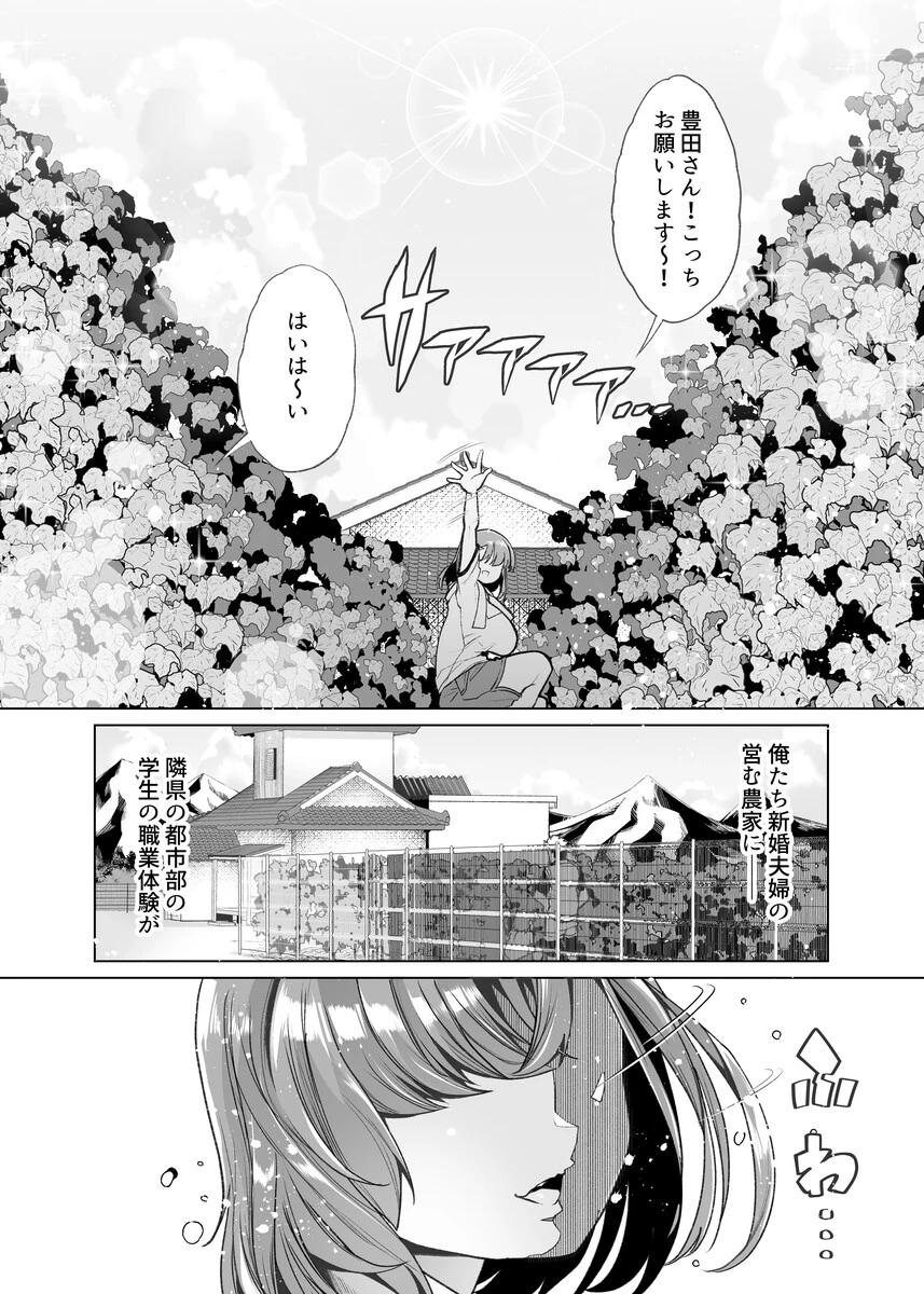 ただひたすら。（1） 〜新婚農家の俺んちに職業体験に来たJKがめちゃくちゃエロかったせいで〜 2ページ