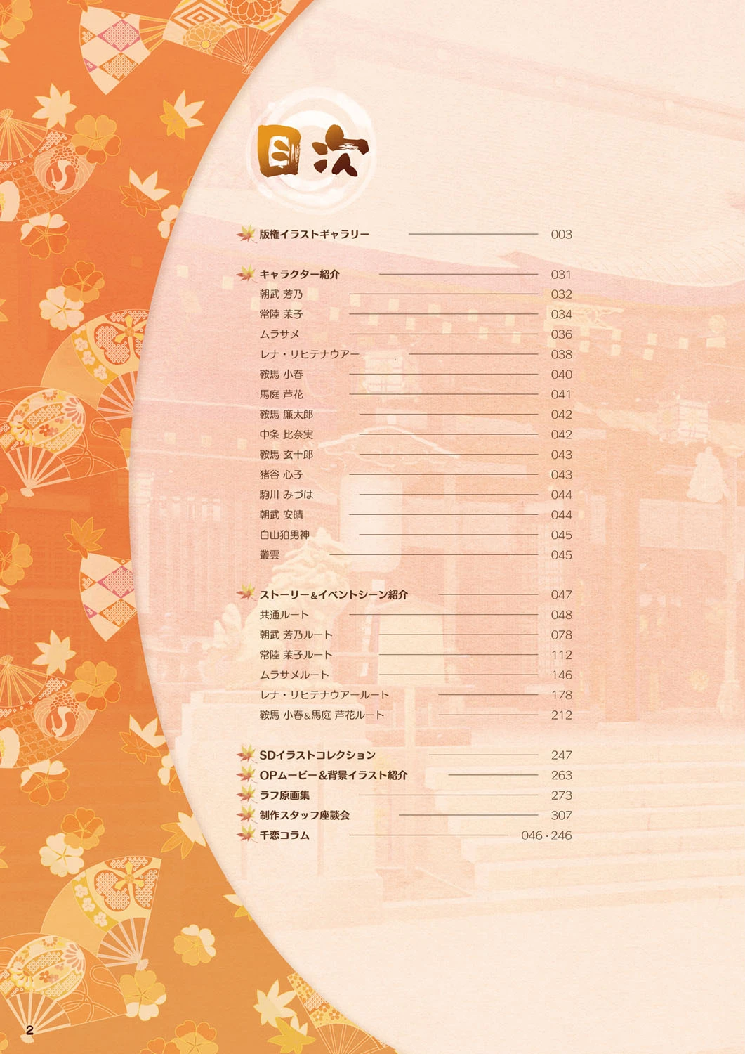 千恋＊万花 オフィシャル・ビジュアルファンブック 4ページ