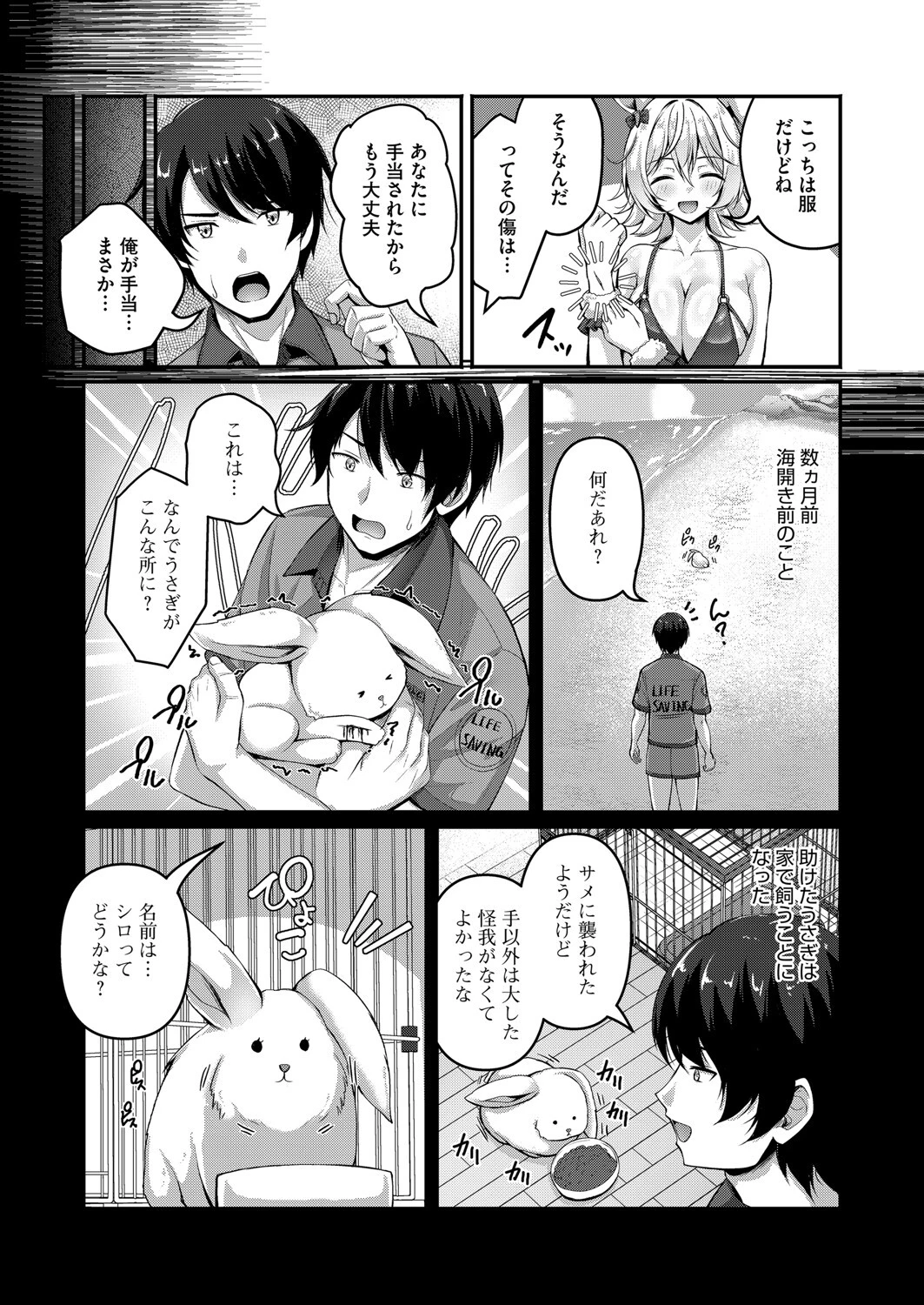 真夏の砂浜のしろうさぎ 3ページ