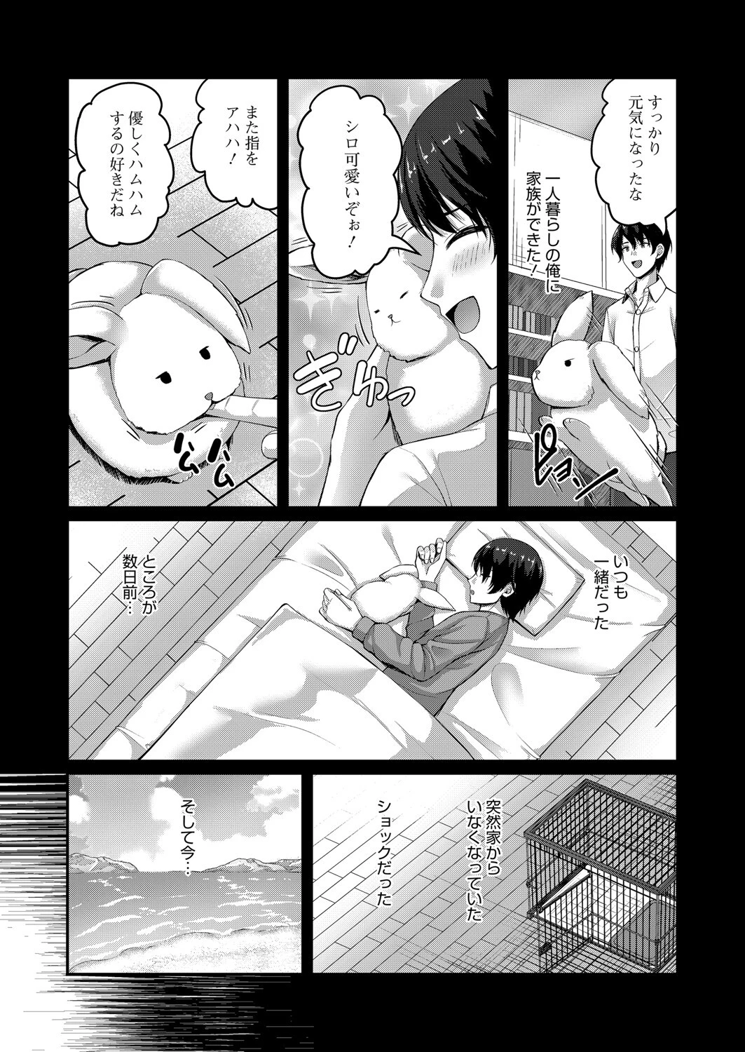 真夏の砂浜のしろうさぎ 4ページ