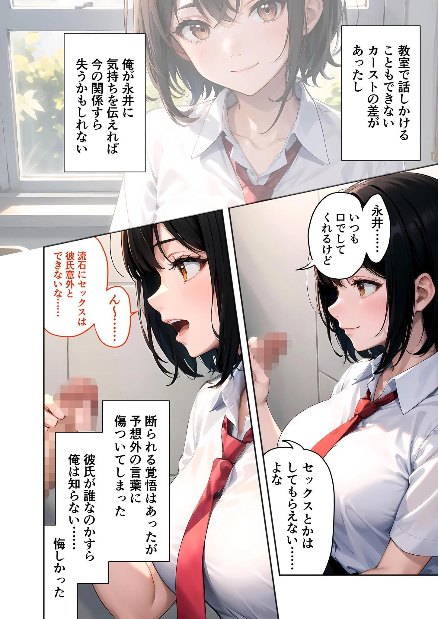 幼なじみの淫らな不登校治療 〜ダメ男を支えるご褒美あまあまH〜 モザイク版 4ページ