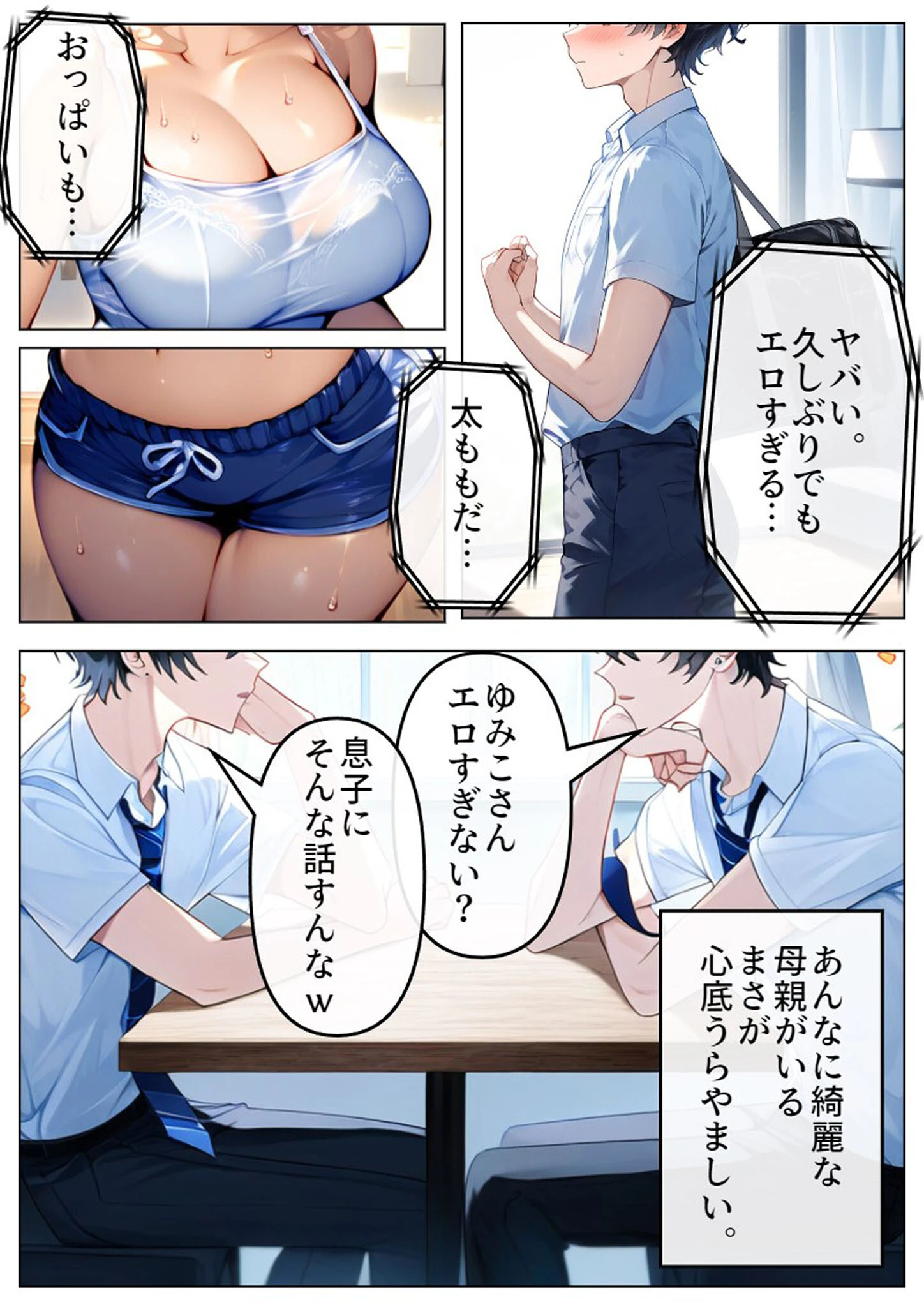 巨乳ママの誘惑SEX! 〜親友のお母さんとイチャイチャ&脱童貞〜 4ページ