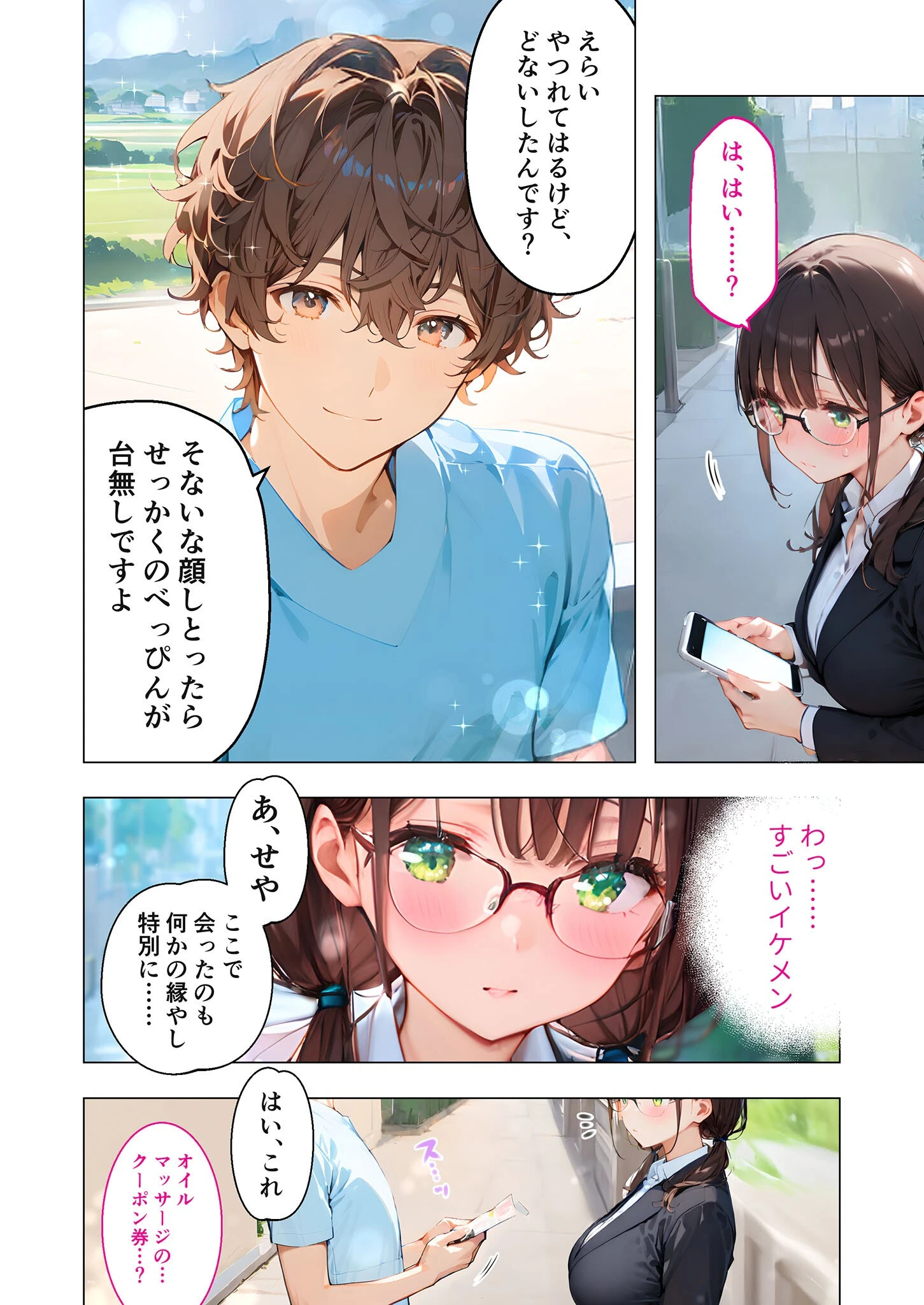 地味っこメガネの絶頂ぬるぬるマッサージ（1） モザイク版 4ページ