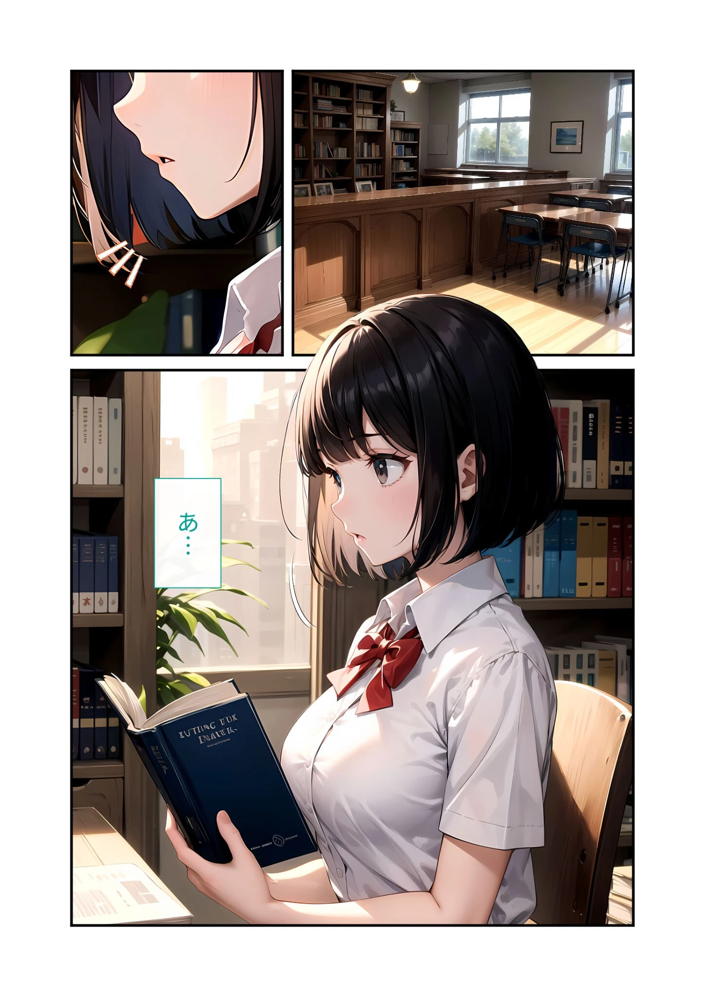 陰キャの僕、透視の力を手に入れる。第六話 〜巨乳な図書委員の隠し切れない喘ぎ声〜 モザイク版 3ページ