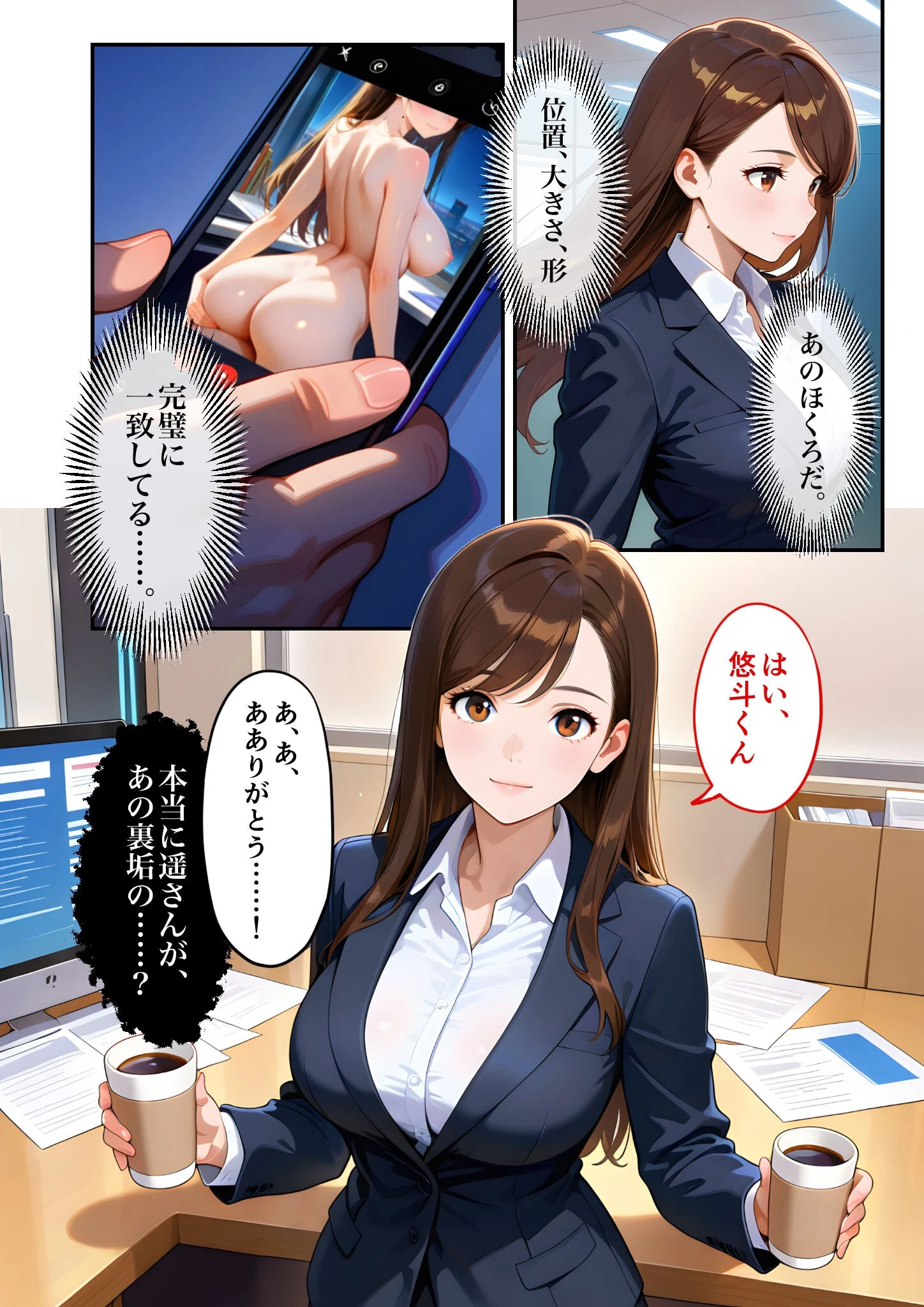 弊社の女神はエロ垢に乳首を載せている 第1話  〜これってまさか……遥さん！？〜 モザイク版 8ページ