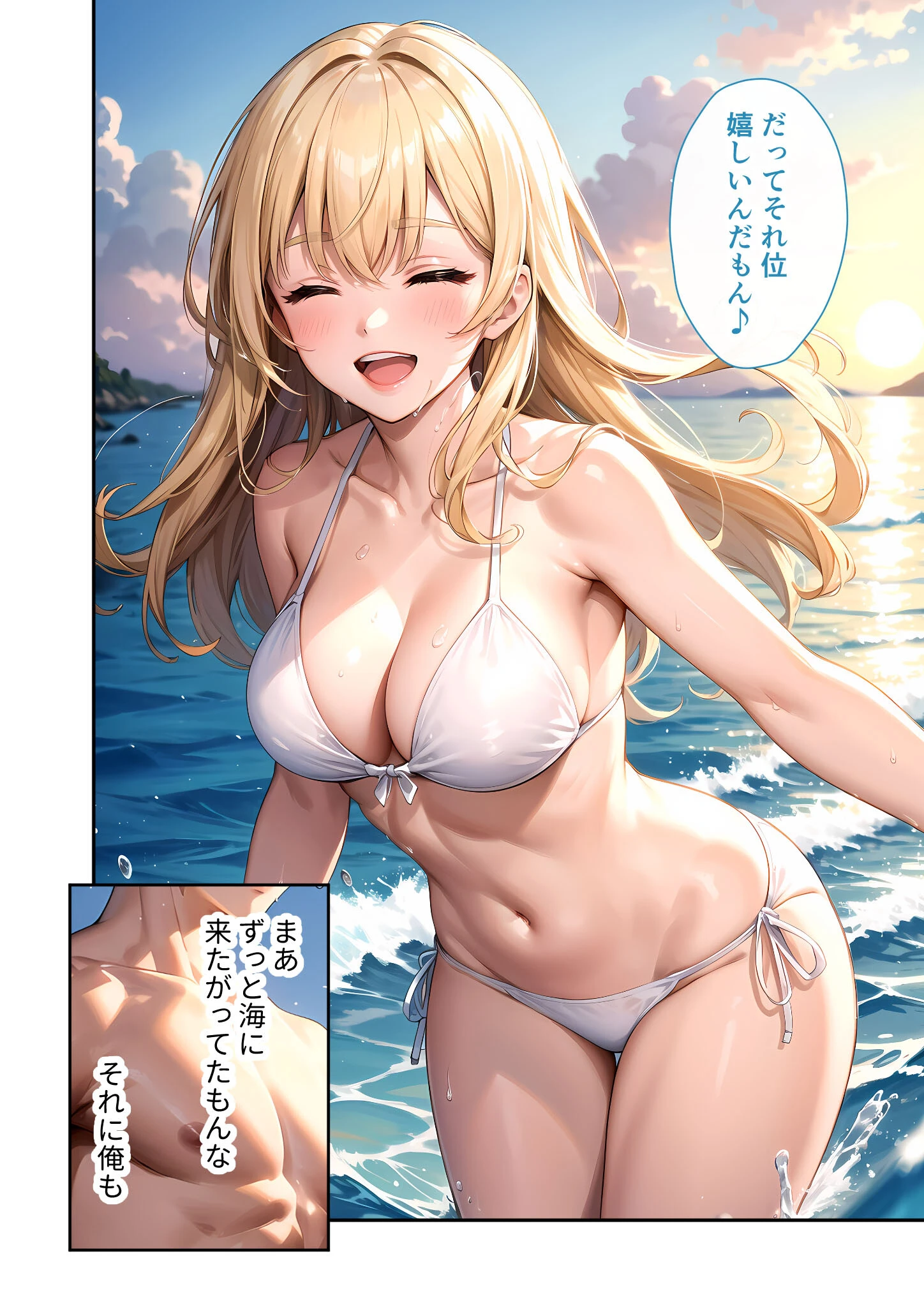 いちゃLOVE純情ベッドルーム 〜夏の海、水着姿の彼女を独り占めするひととき〜 モザイク版 4ページ