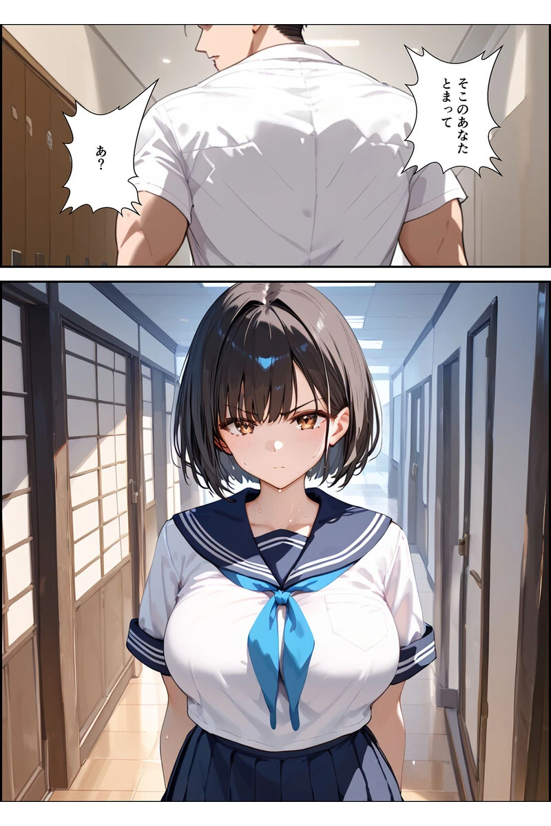 【全2作収録】ボクを守るために不良の性●●になっても絶対に堕ちないカノジョ モザイク版 14ページ