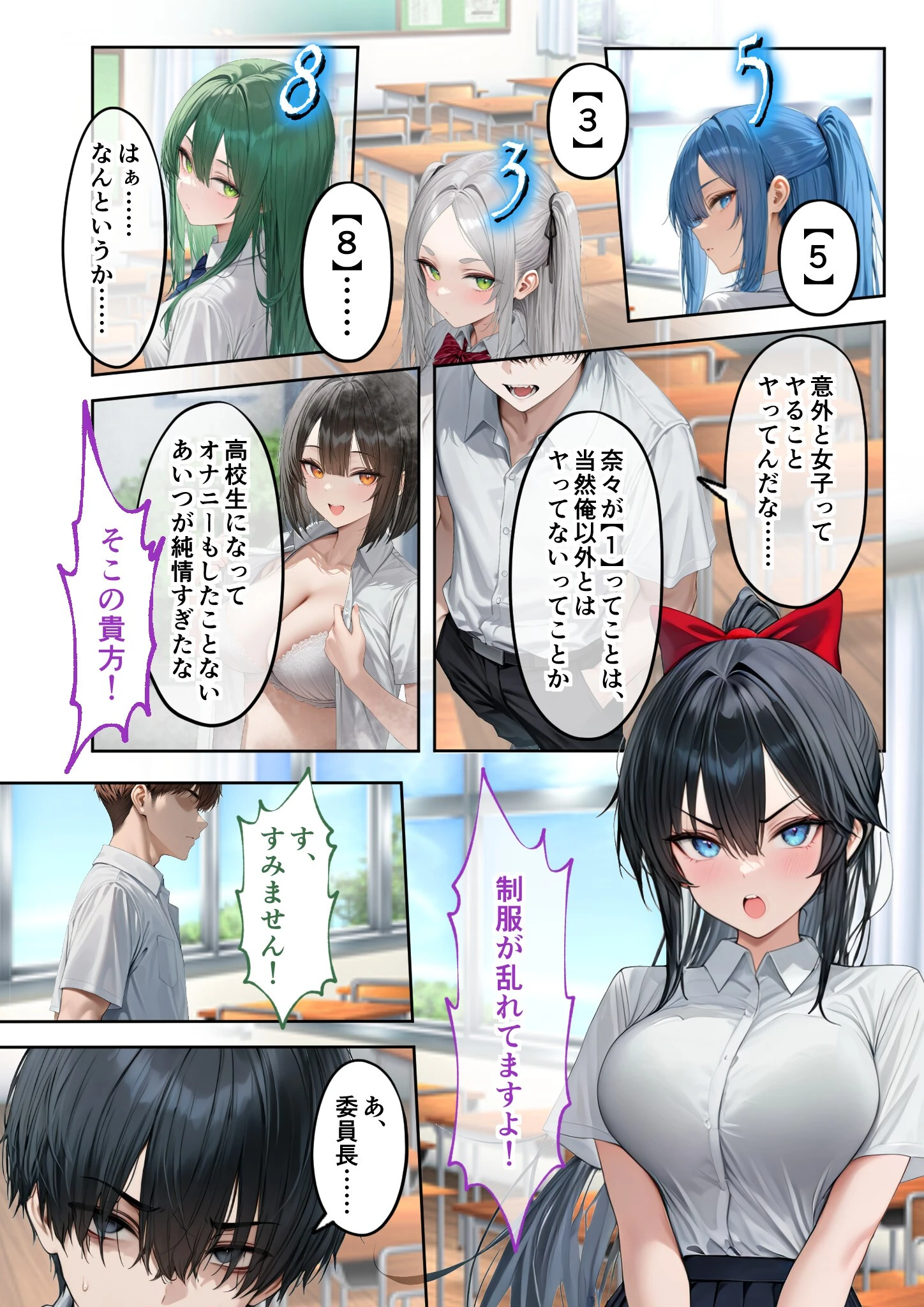 能力:絶頂回数カウンターを獲得しました。 第2話 〜風紀委員のウラの顔！？〜 モザイク版 6ページ