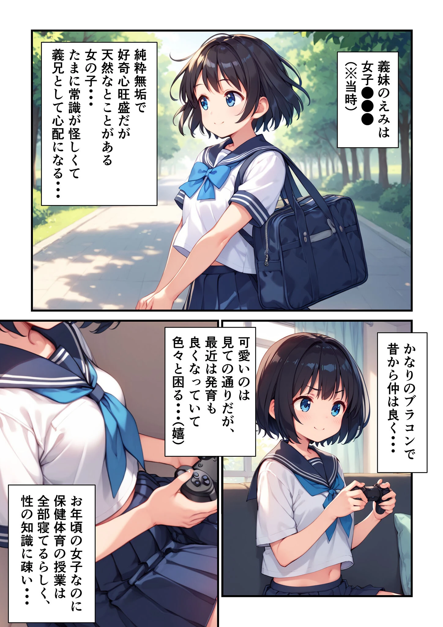 義妹は言いなり初体験〜純粋な義妹に中●し受け入れ性教育〜   モザイク版 4ページ