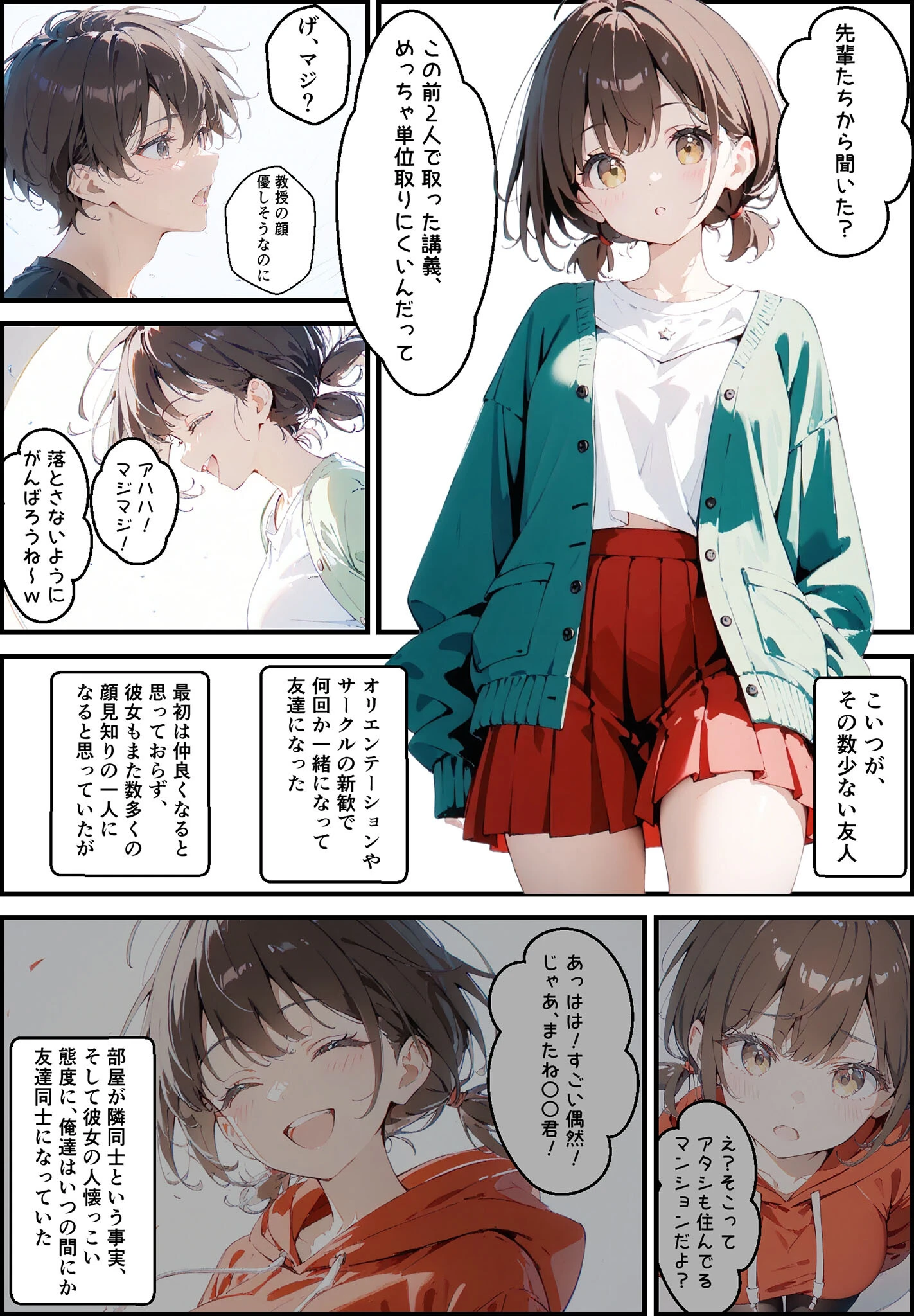 隣に住んでる大学の同期と甘々初えっち モザイク版 4ページ