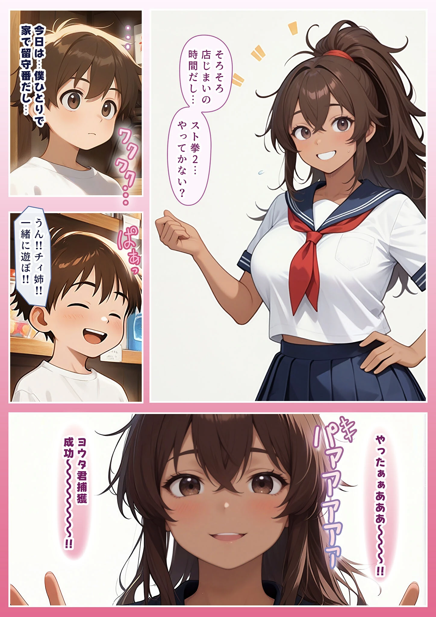 ゲーミングお姉ちゃん【褐色巨乳ギャル姉と格ゲー勝負で精通ボーイ！コマンドミスでティウンティウン！】 モザイク版 7ページ