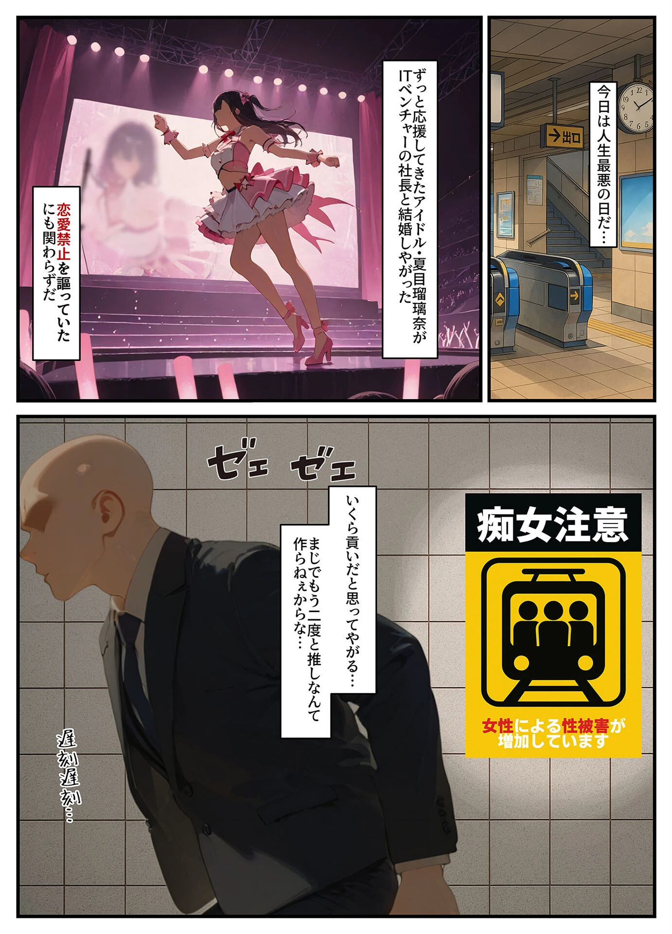 貞操逆転世界では元推し達が処女をこじらせてチ●媚びしてくる モザイク版 3ページ