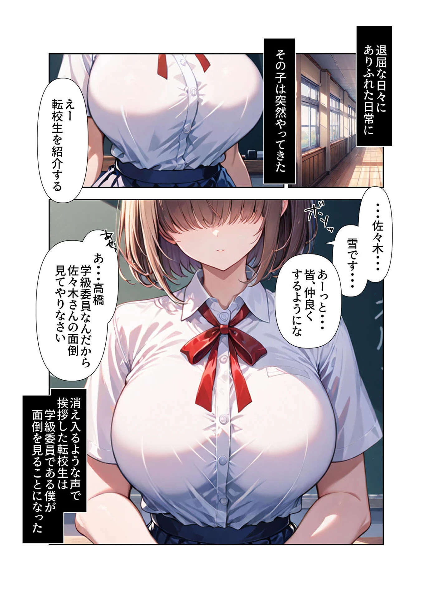 ヤリ●●達に目をつけられてしまった目隠れ巨乳転校生 モザイク版 3ページ