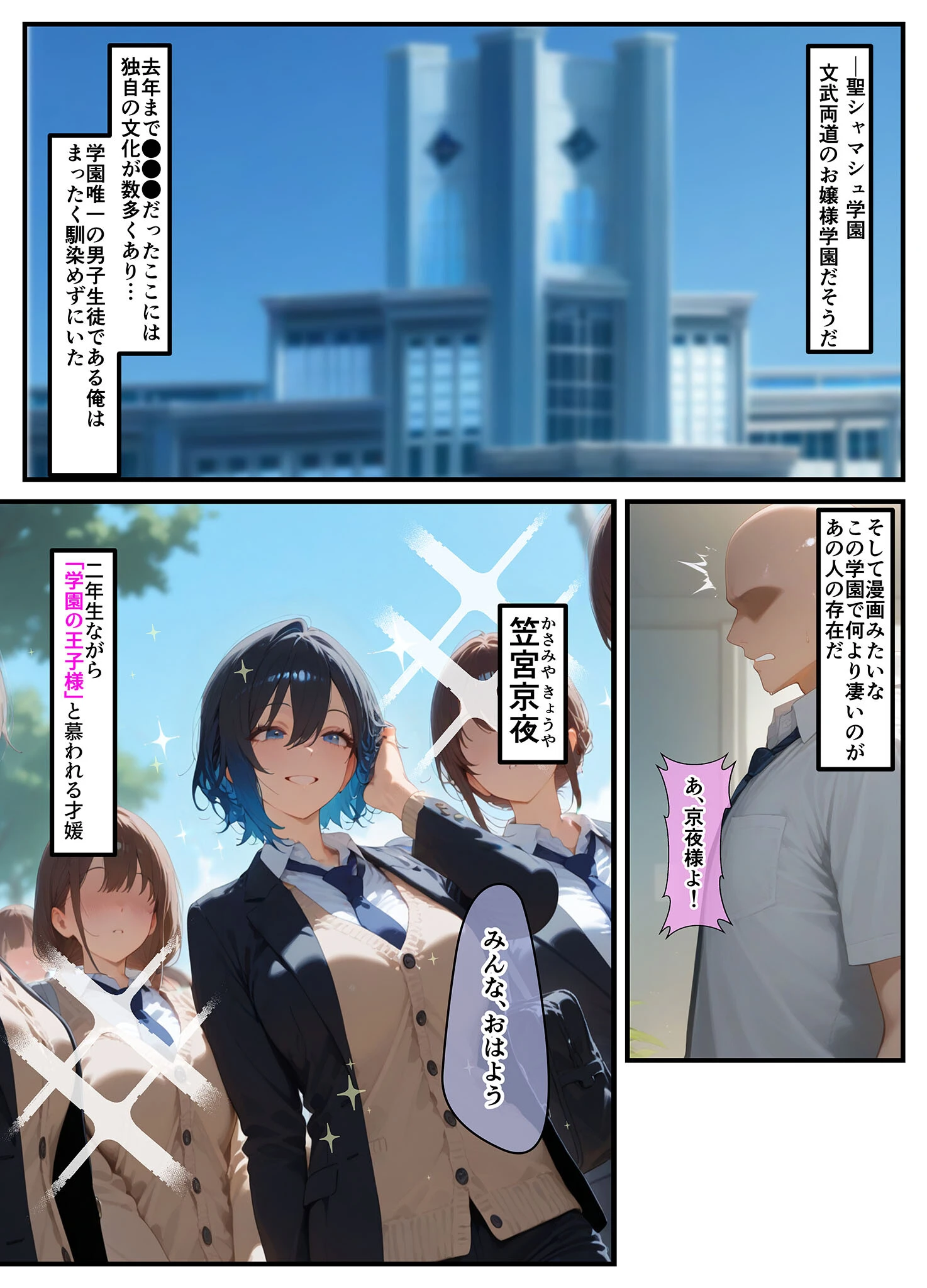 女学園の王子様♀の百合ハーレムの竿係になった モザイク版 5ページ