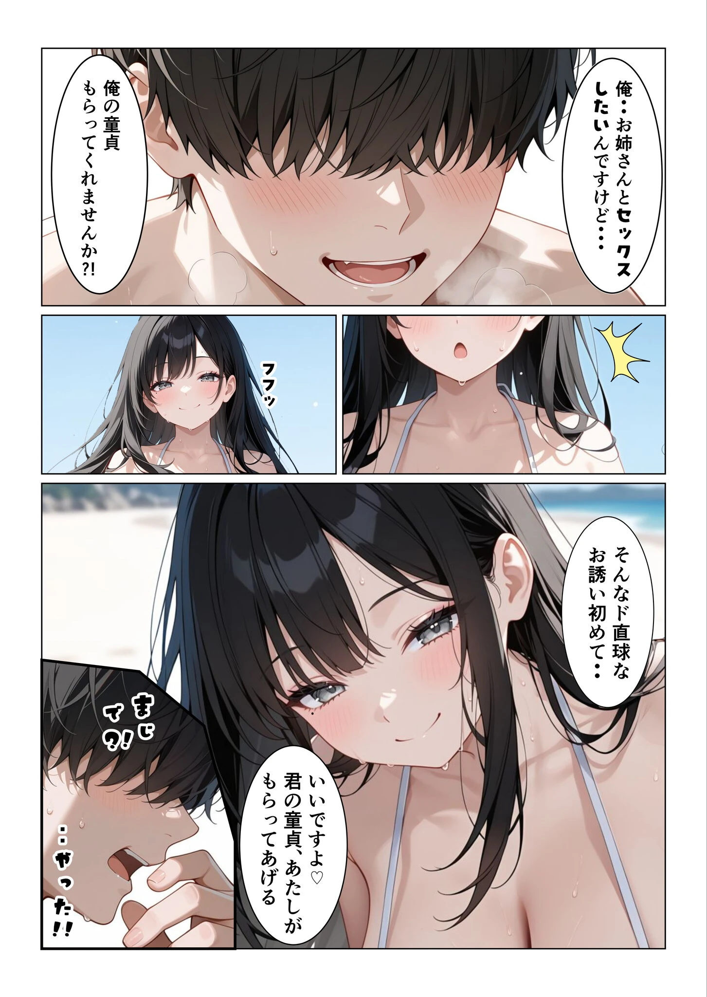セックスビーチ〜彼女いない歴=年齢のバキバキ童貞オタクな俺がムチムチ爆乳お姉さんと海で濃厚セックスする話〜 モザイク版 10ページ